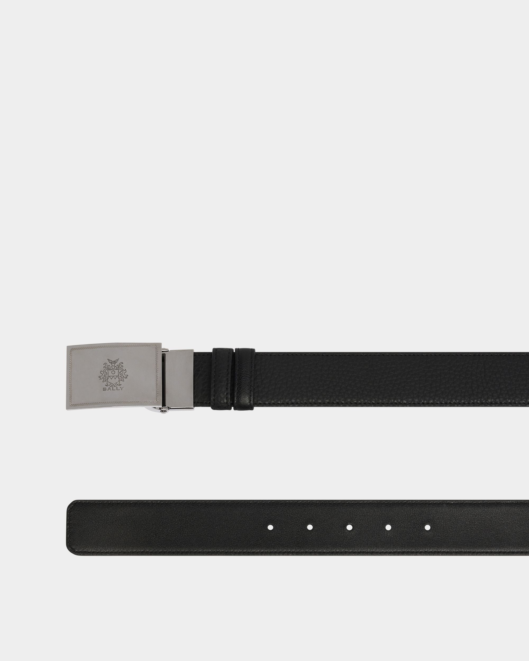 Bally Global - Crest Plaque 35 mm Adjustable And Reversible Belt in Black And Ebano Leather - Multicolor