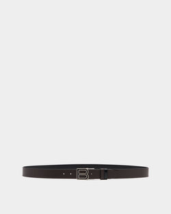 Ceinture B Logo 35 mm Ajustable Et Réversible En Cuir Ebano Et Noir