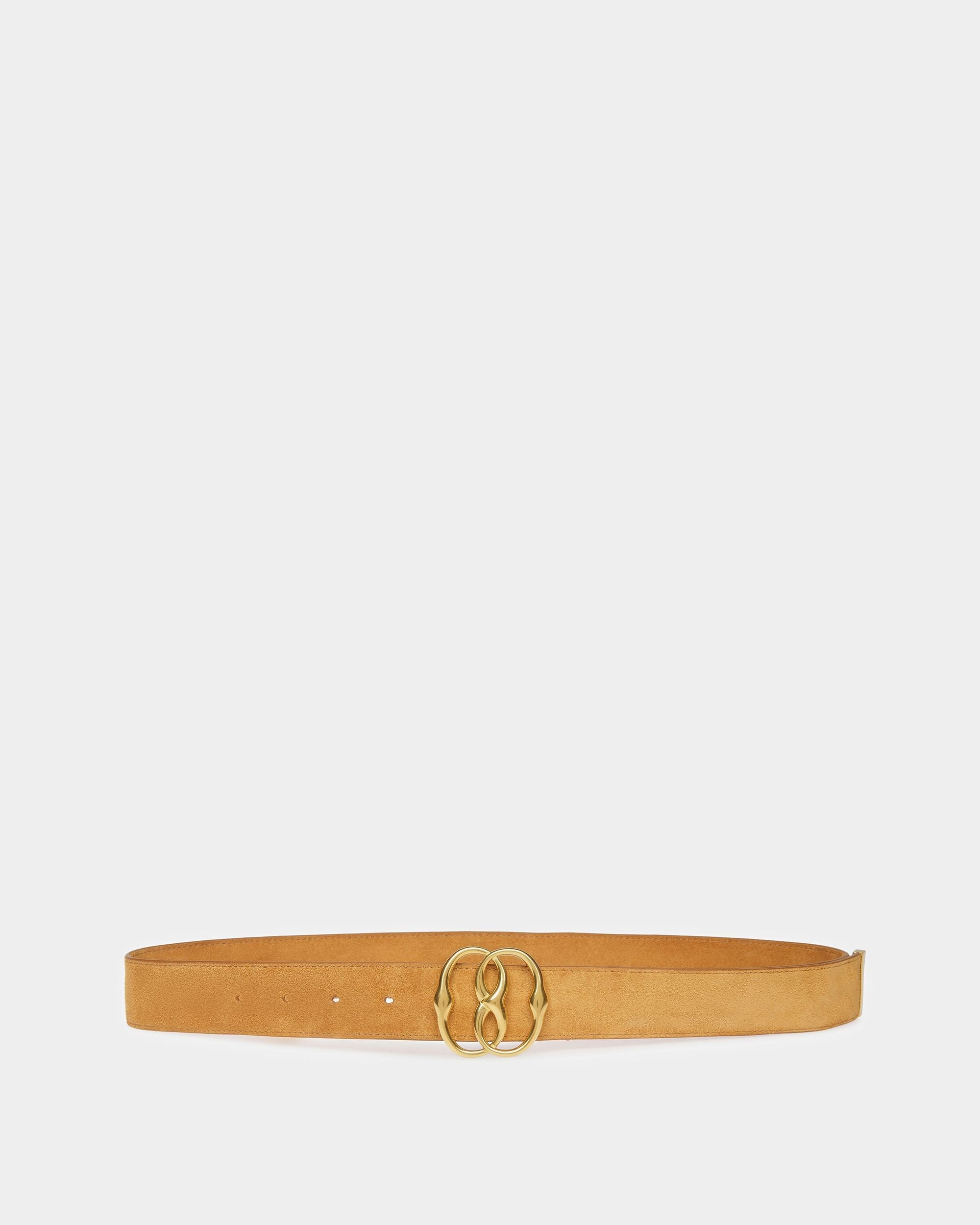 Bally Global - Emblem 35 mm Belt in Beige Suede - Beige