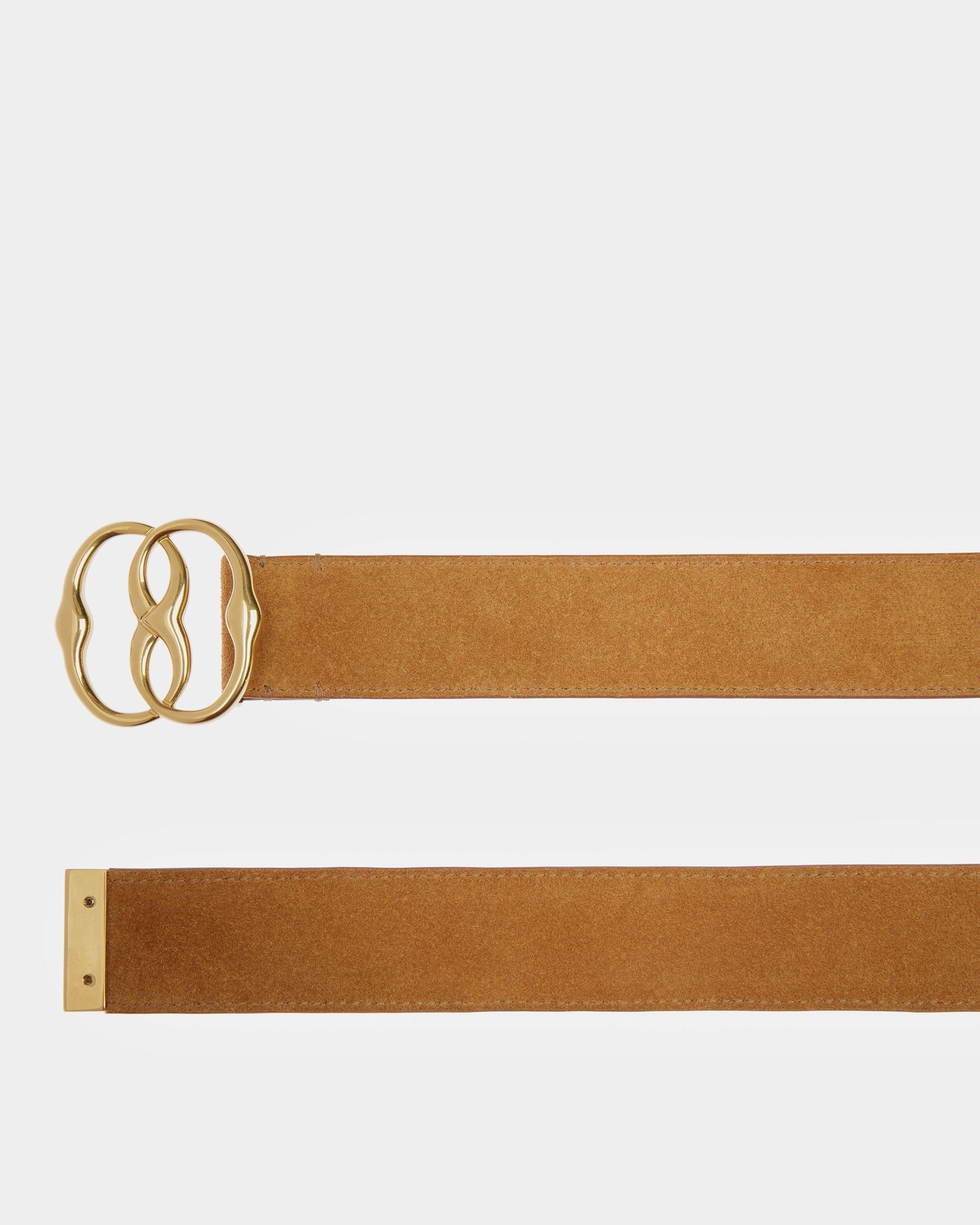 Bally Global - Emblem 35 mm Belt in Beige Suede - Beige