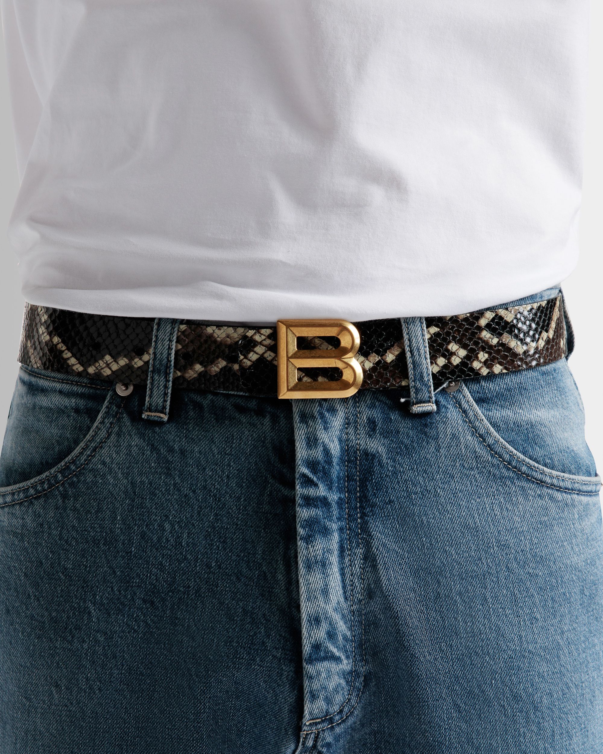 Bally Global - B Bold 35mm Belt In Black Leather - Black