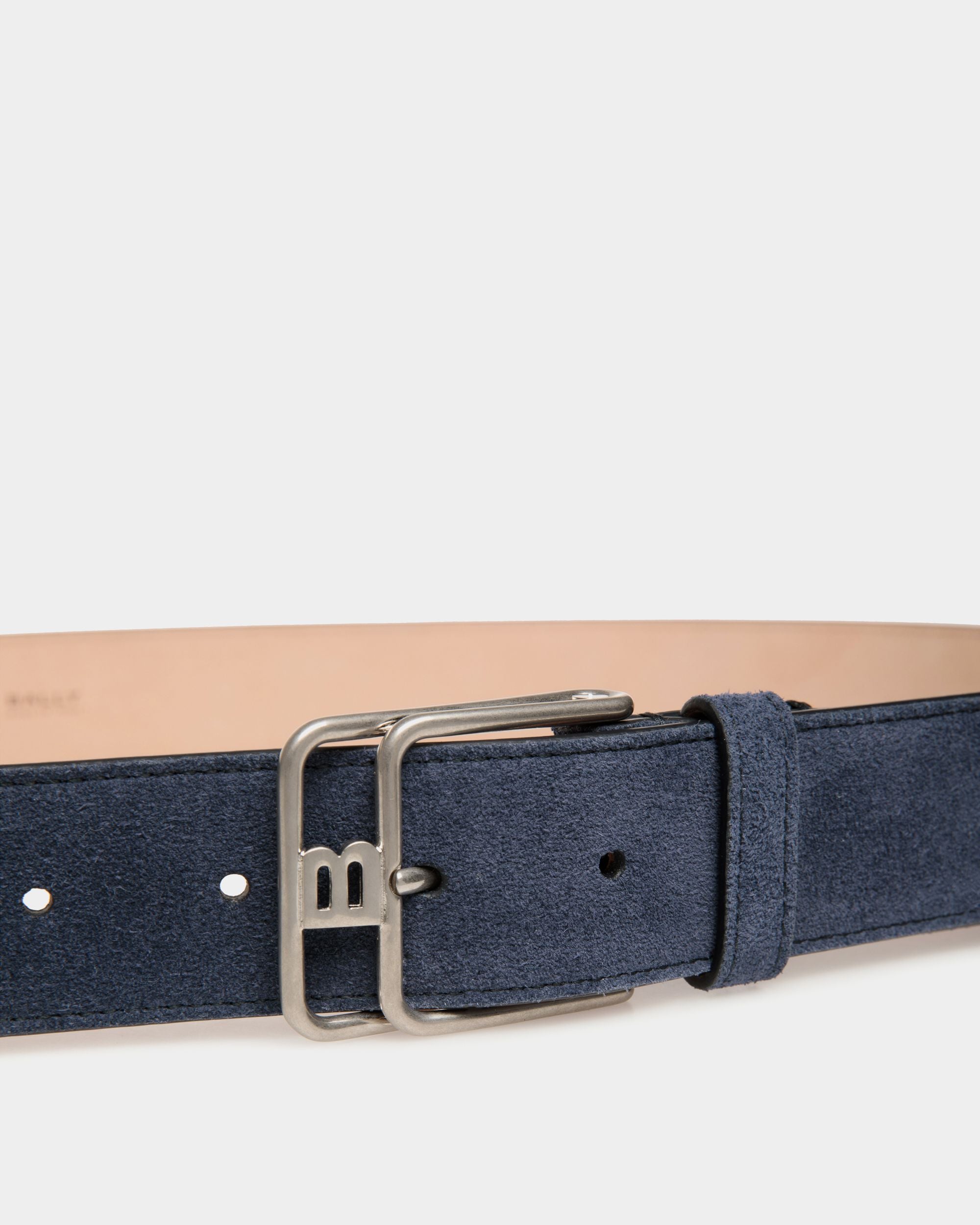 Bally Global - Cinturón Brett De 35 Mm De Ante Navy Blue - Azul