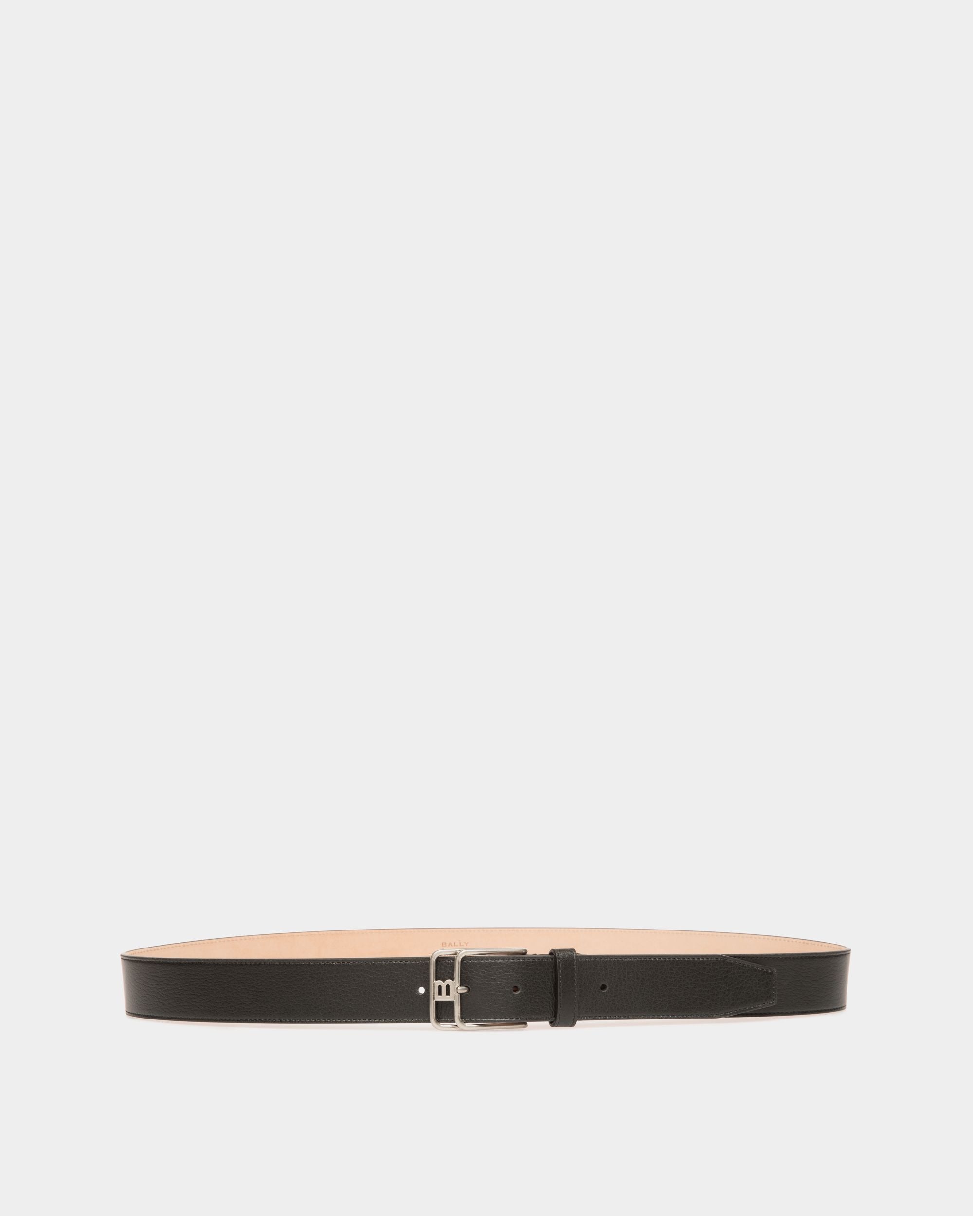 Bally Global - Cinturón Brett De 35 Mm De Piel Granulada Negra - Negro