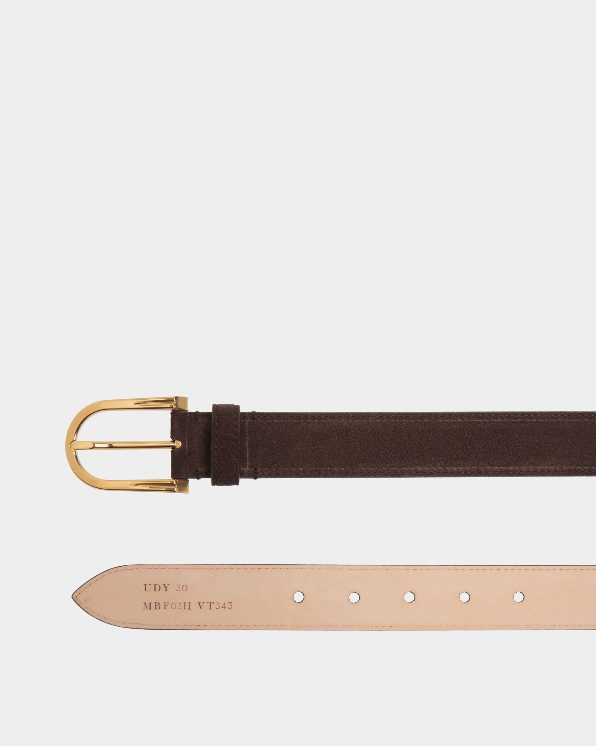Bally Global - Ceinture Udy 30 mm En Daim Ebano - Marron