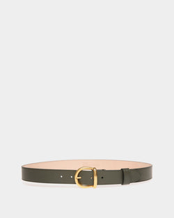 Adrien Brody Travel Collection Belt In Olive Green Leather