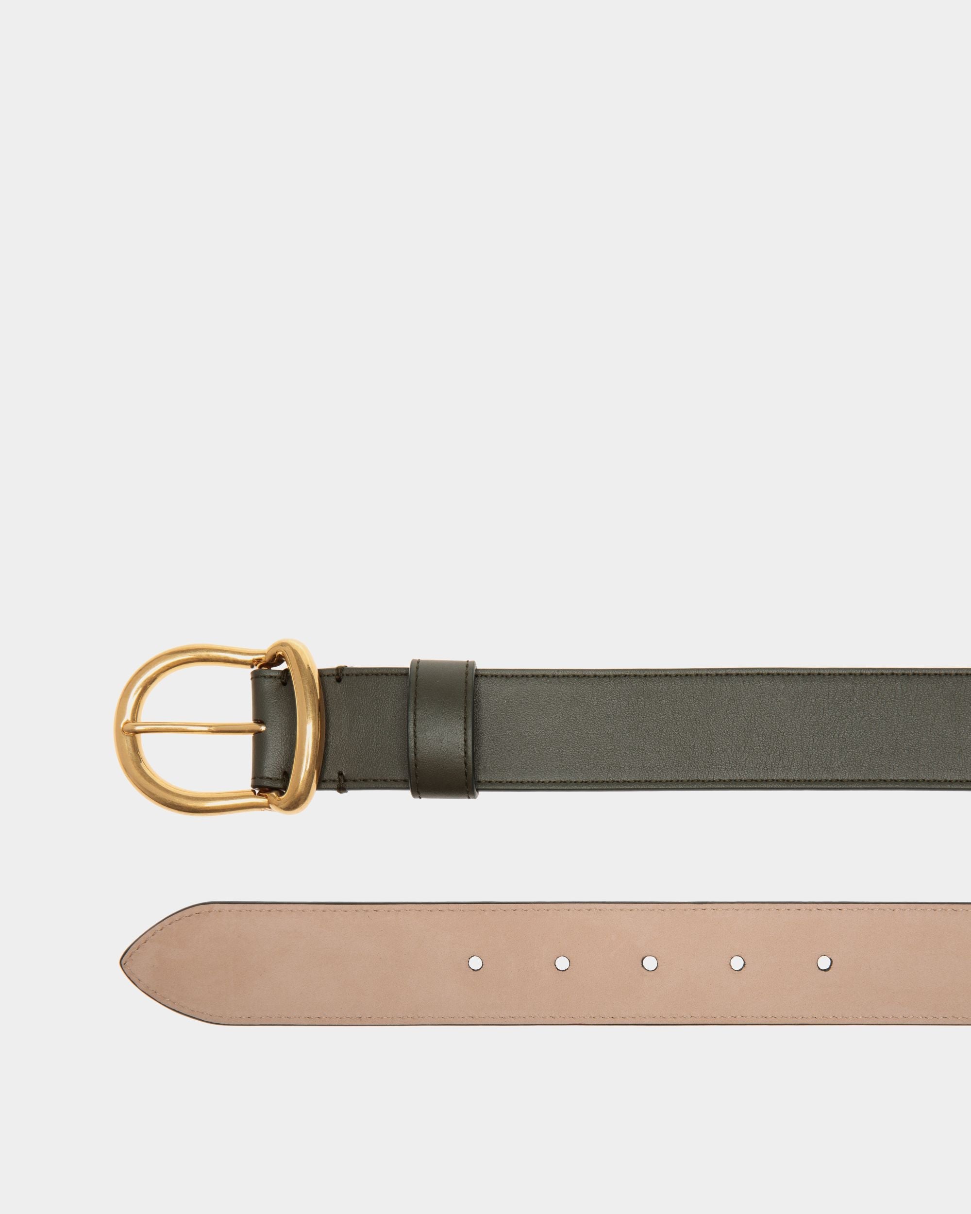 Bally Global - Adrien Brody Travel Collection Belt In Olive Green Leather - Green