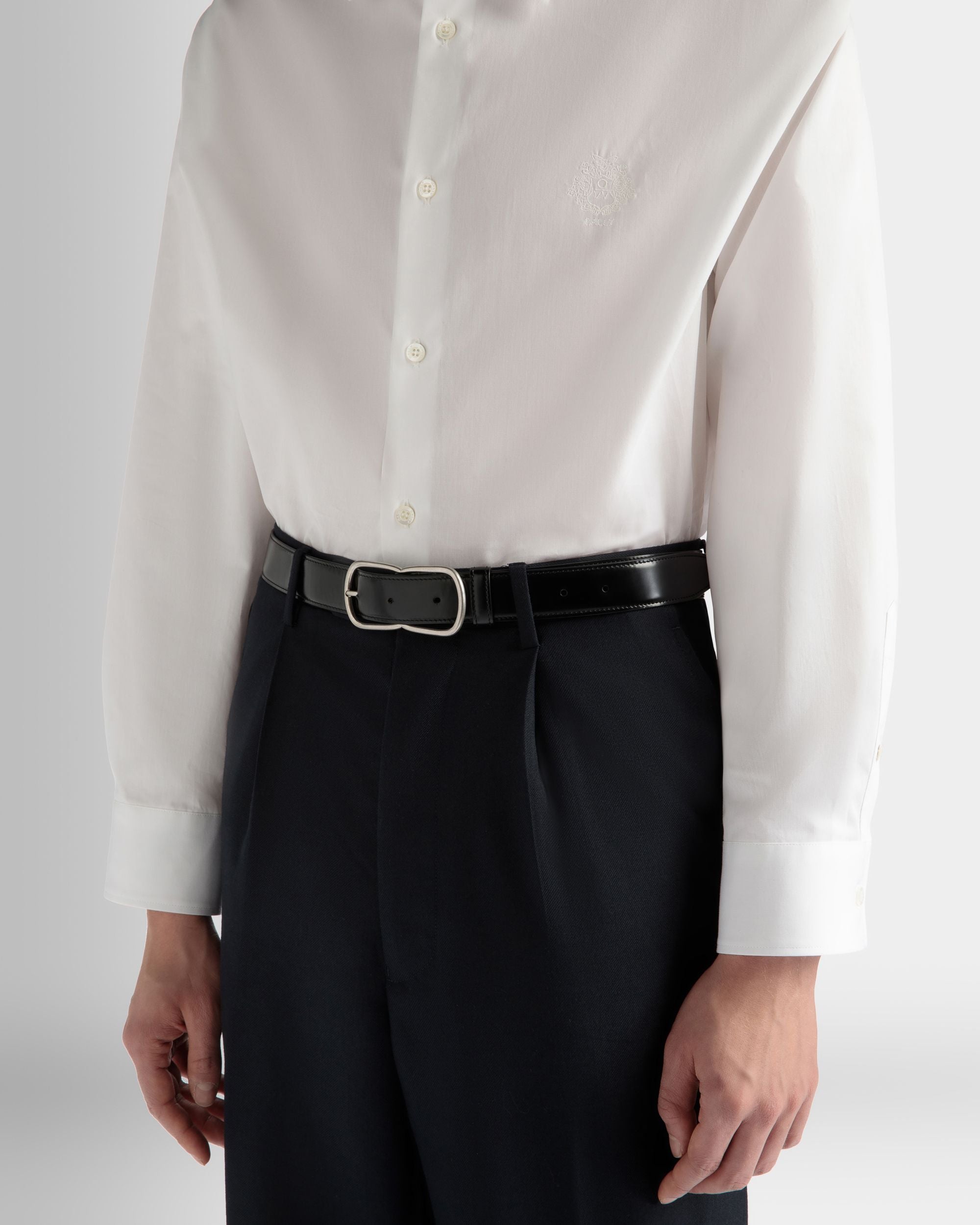 Bally Global - Loto 30mm Belt in Black Brushed Leather - Black
