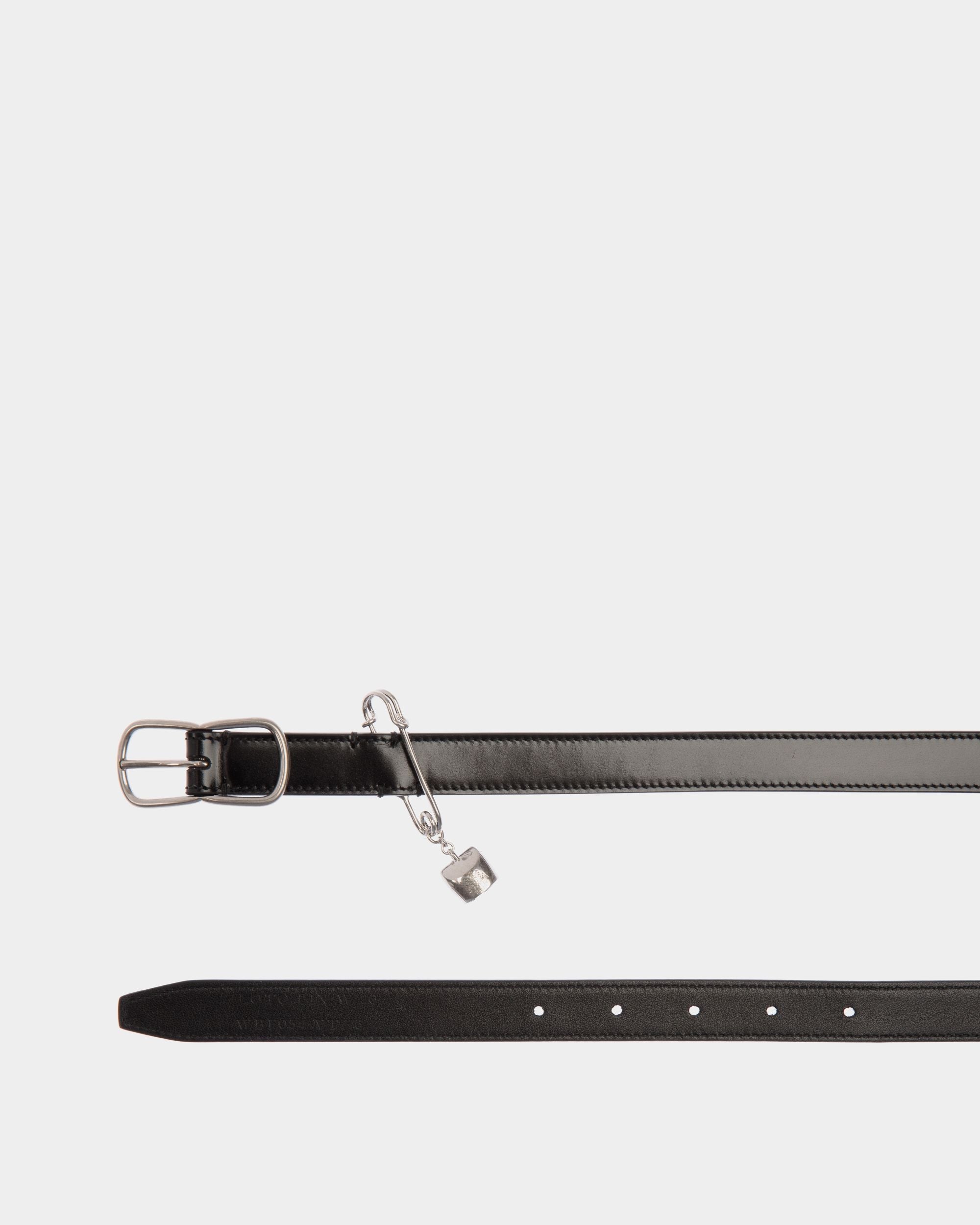 Bally Global - Cinturón Loto Pin De 20 Mm De Piel Negra - Negro