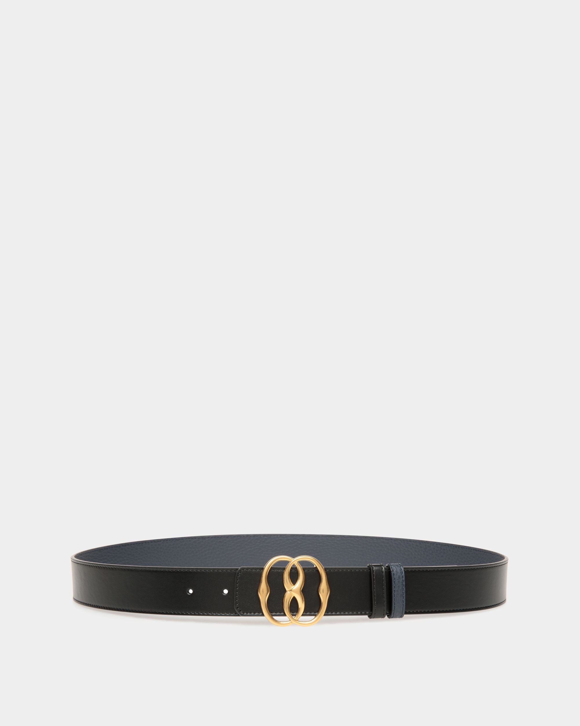 Bally Global - Bally Iconic Buckle Fixed-Reversible In Black Leather - Black