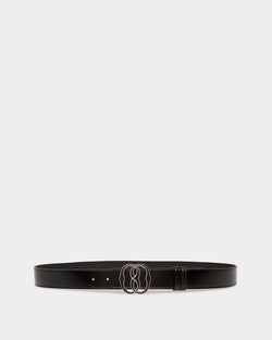 Bally Iconic Buckle Fixed-Reversible Belt In Black Leather