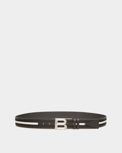 Cinturón B Bold 40 Mm Reversible De Tela Y Piel Negra Y Blanca