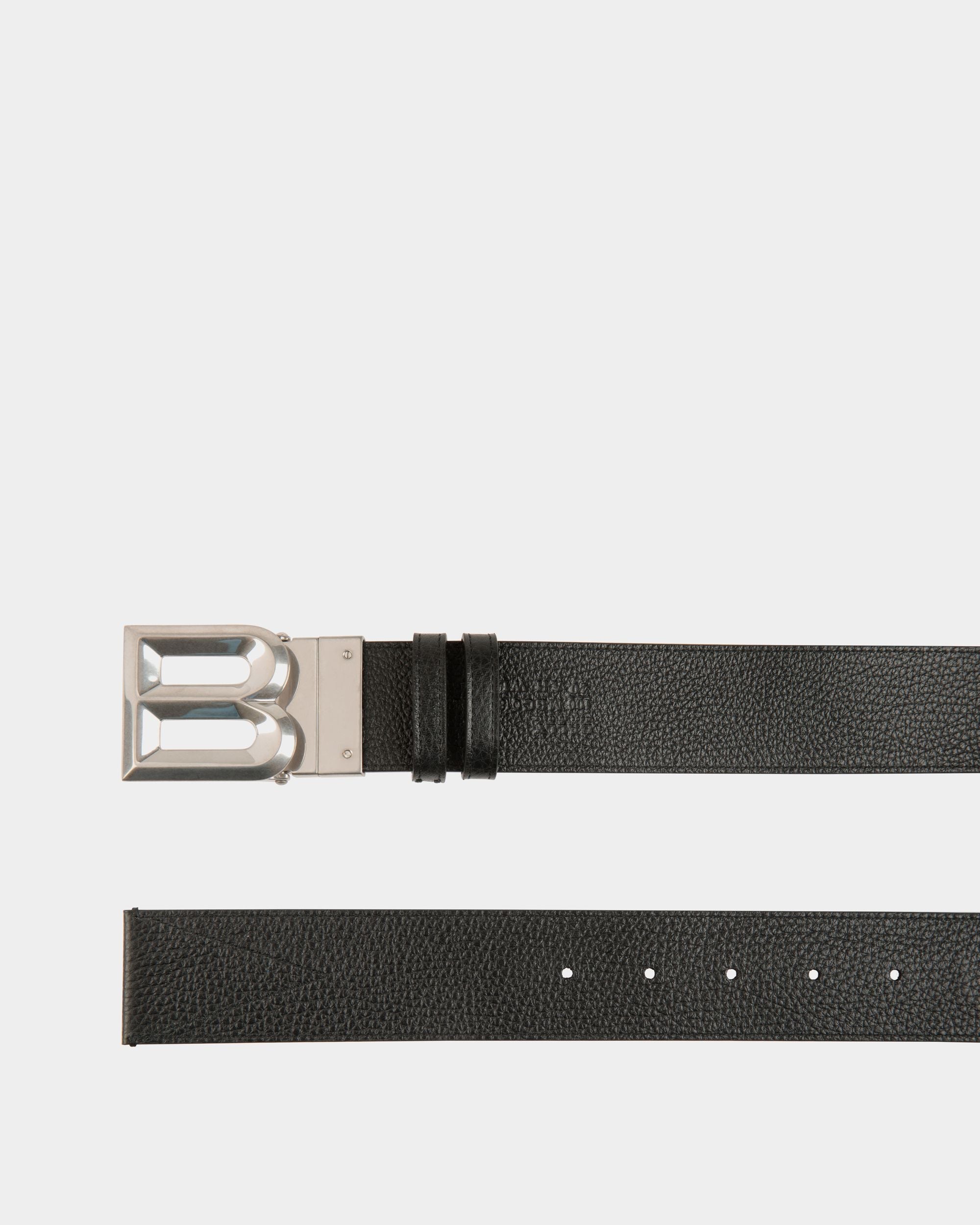 Bally Global - Cinturón B Bold 40 Mm Reversible De Tela Y Piel Negra Y Blanca - Negro