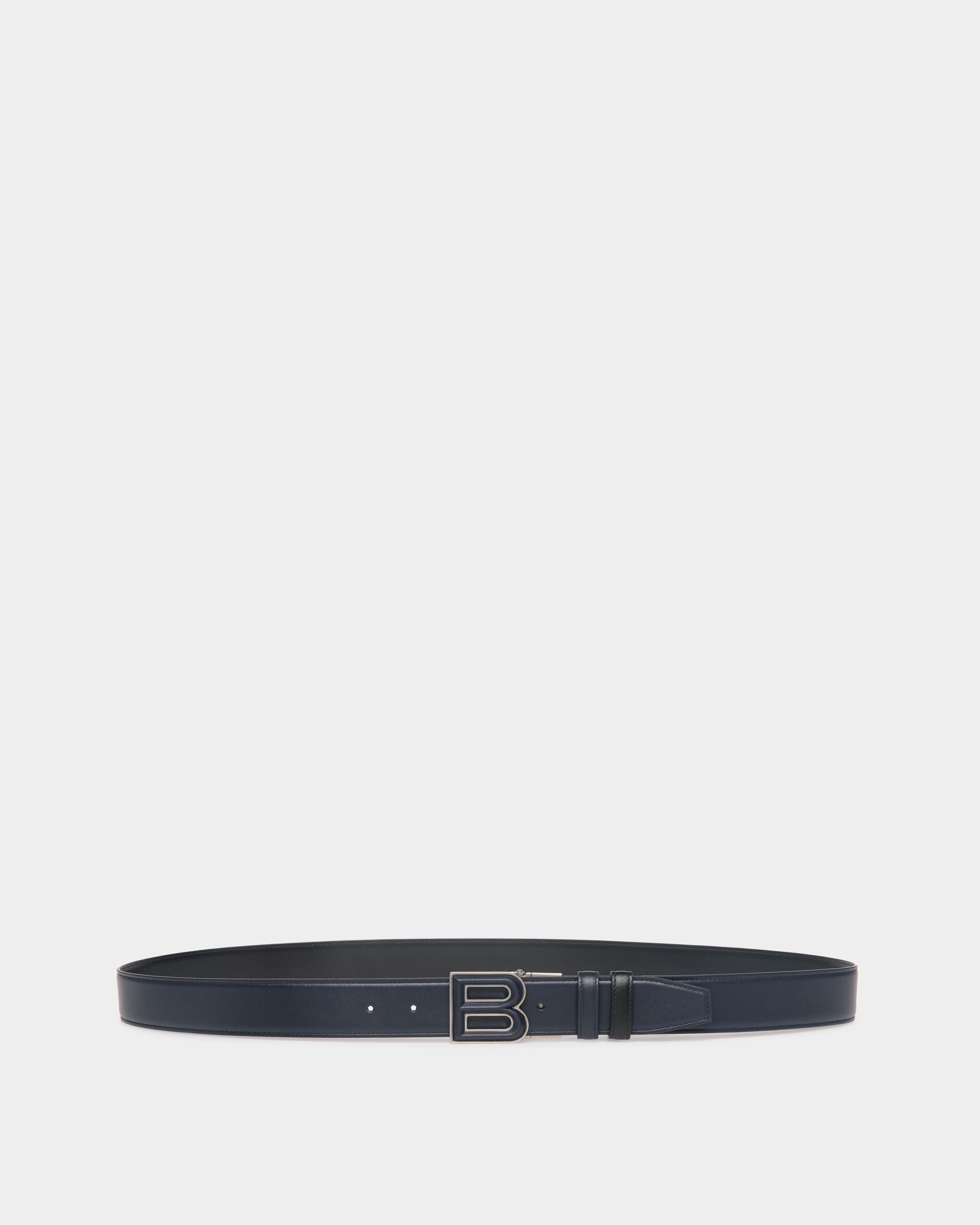 Bally Global - B Bold 35mm Reversible And Adjustable Belt In Navy Blue And Black Leather - Multicolor