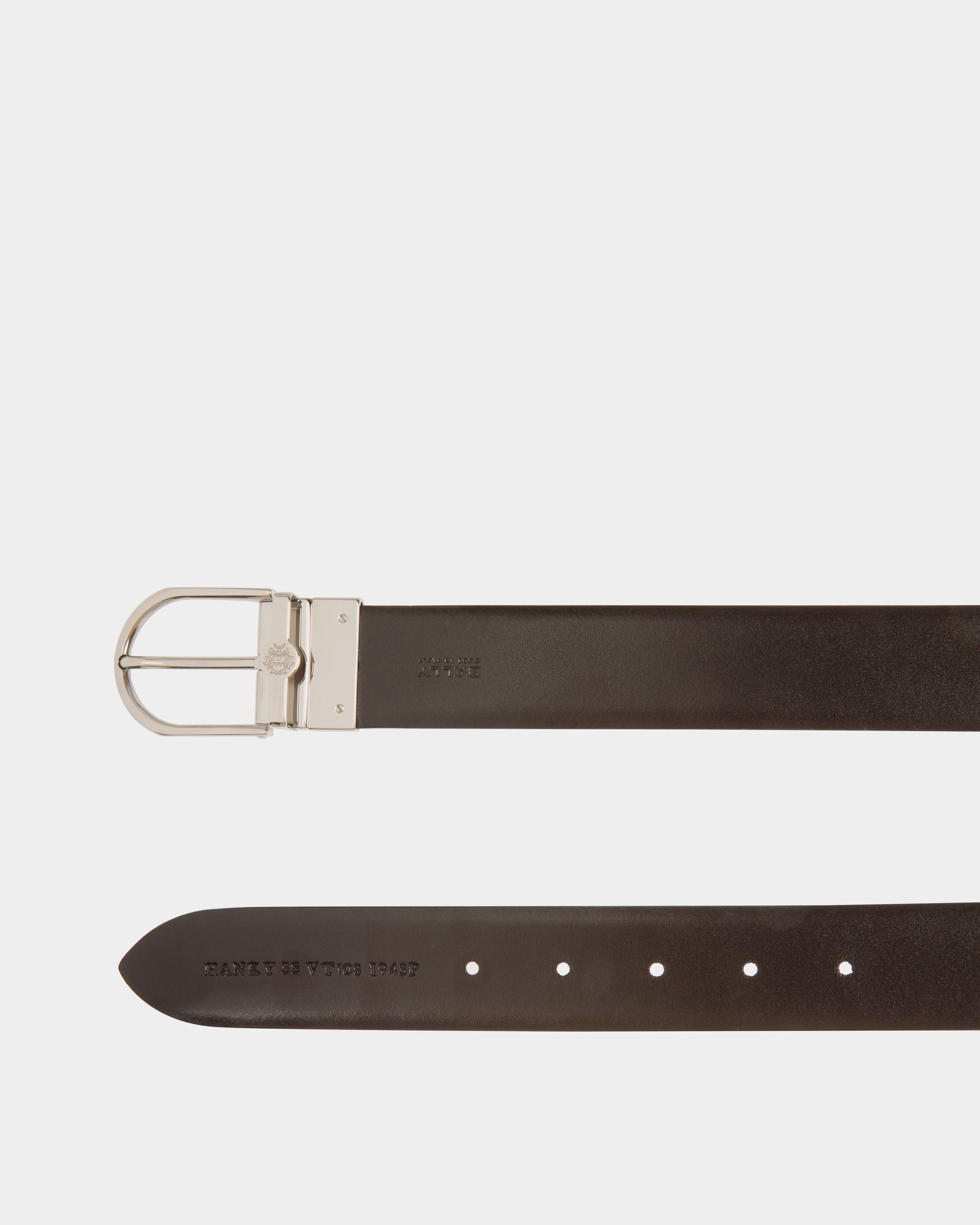Bally Global - Ceinture Hanky 35 Mm Réversible En Cuir Noir Et Marron - Multicolore