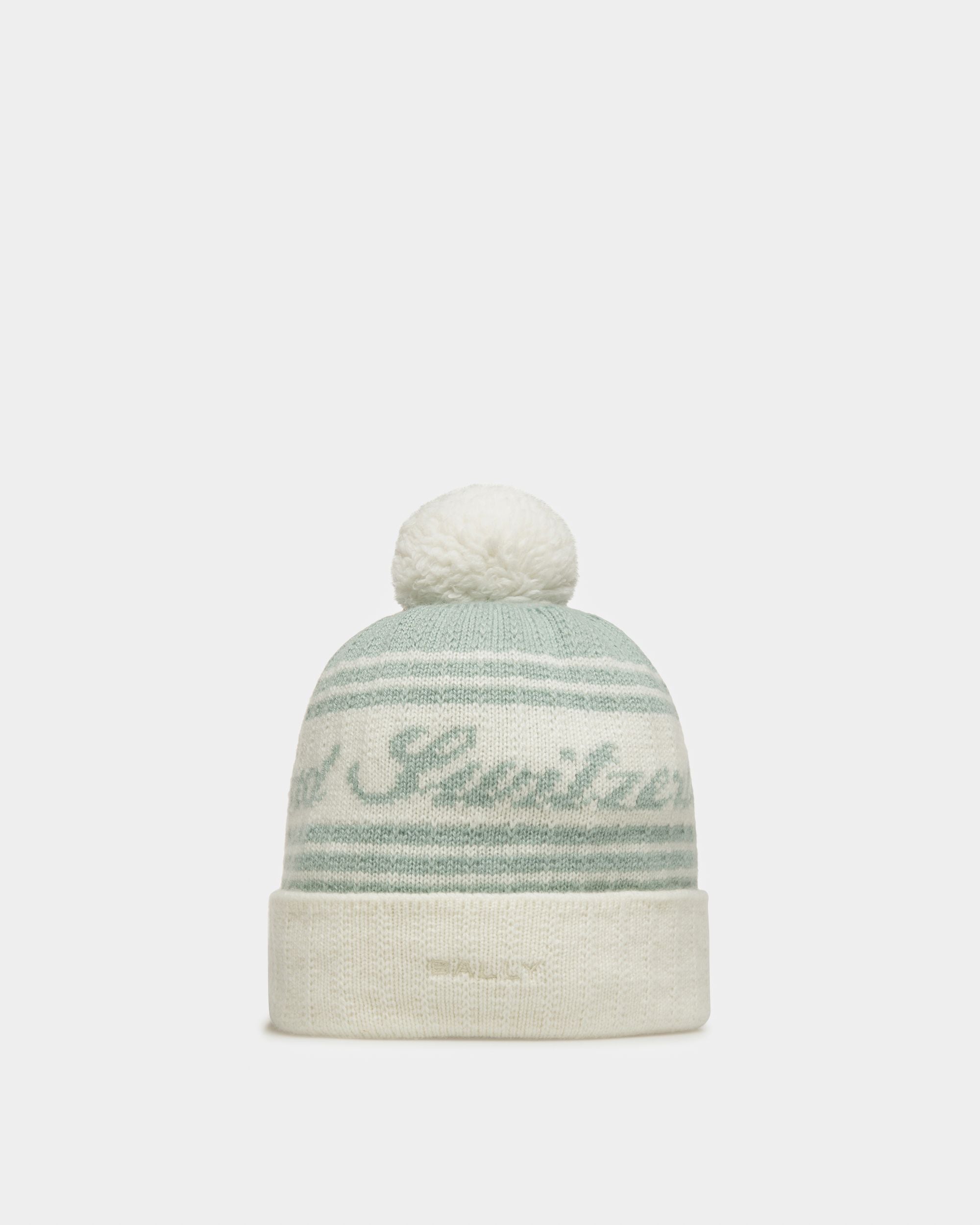 Bally Global - Wool Jacquard Hat In Light Blue & Bone - Multicolor