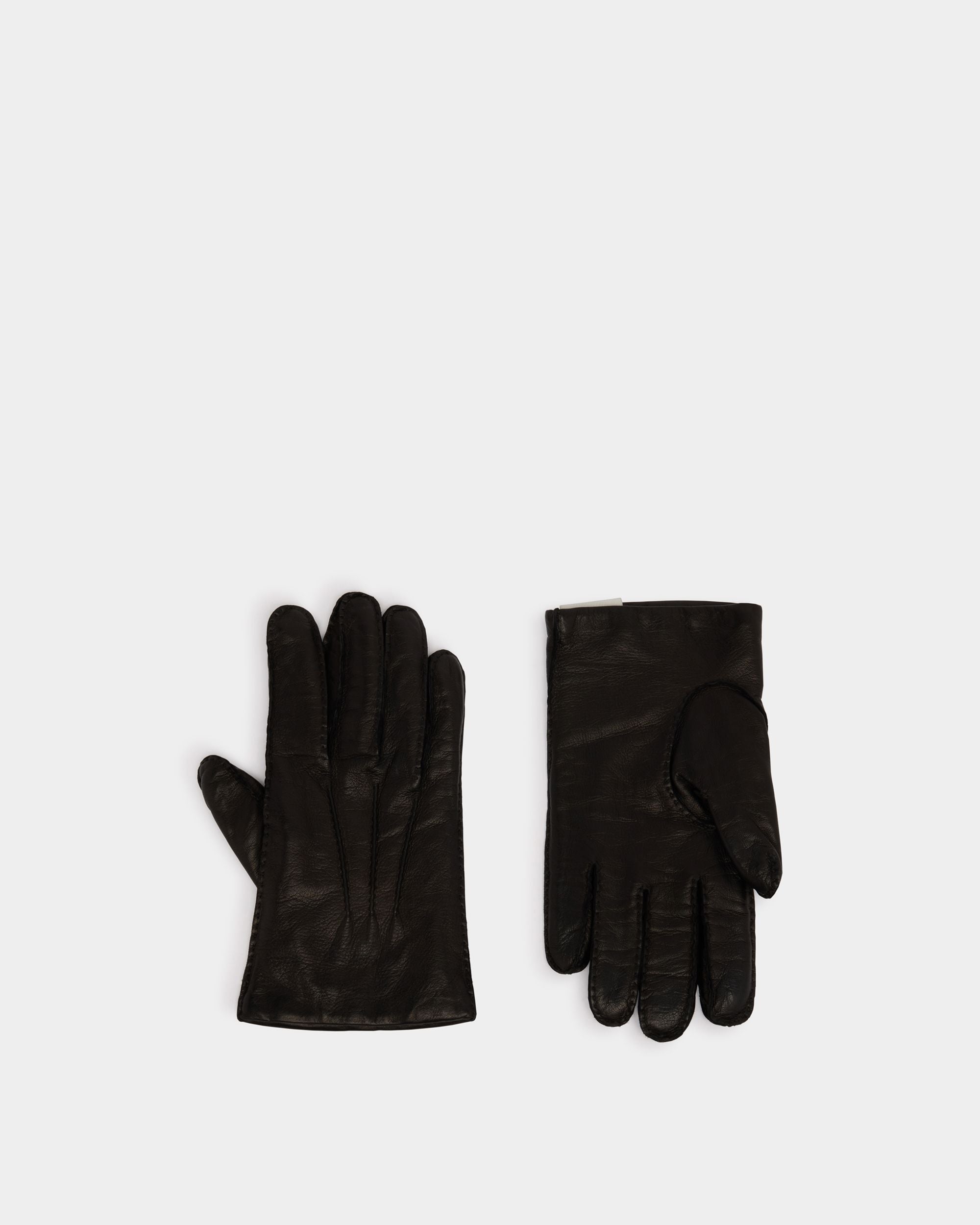 Bally Global - Gloves in Black Leather With a Bally Crest Label - Black
