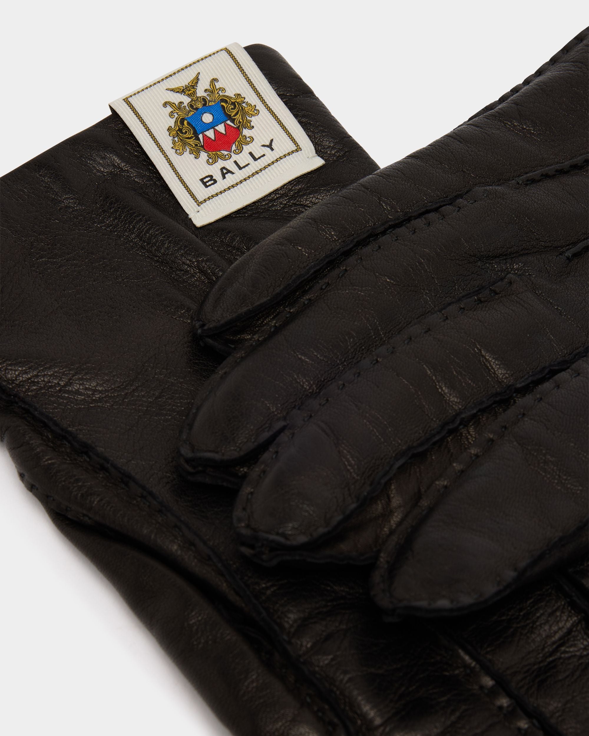 Bally Global - Gloves in Black Leather With a Bally Crest Label - Black