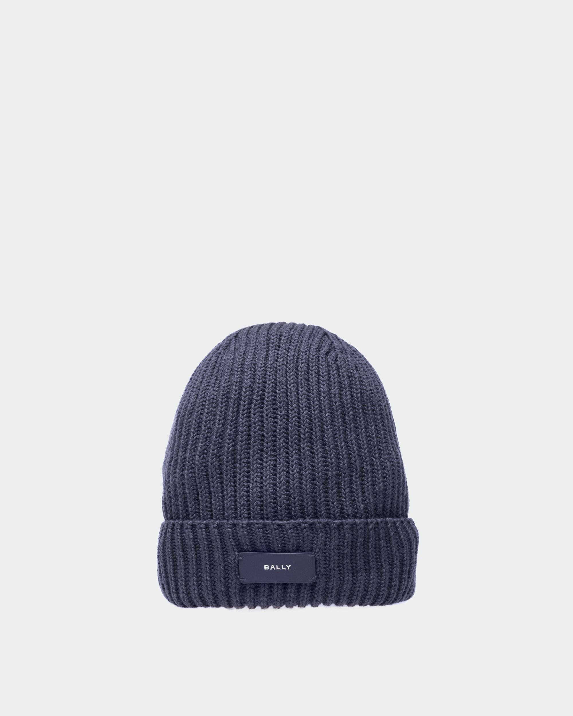 Bally Global - Gorro Acanalado De Color Azul Medianoche - Azul