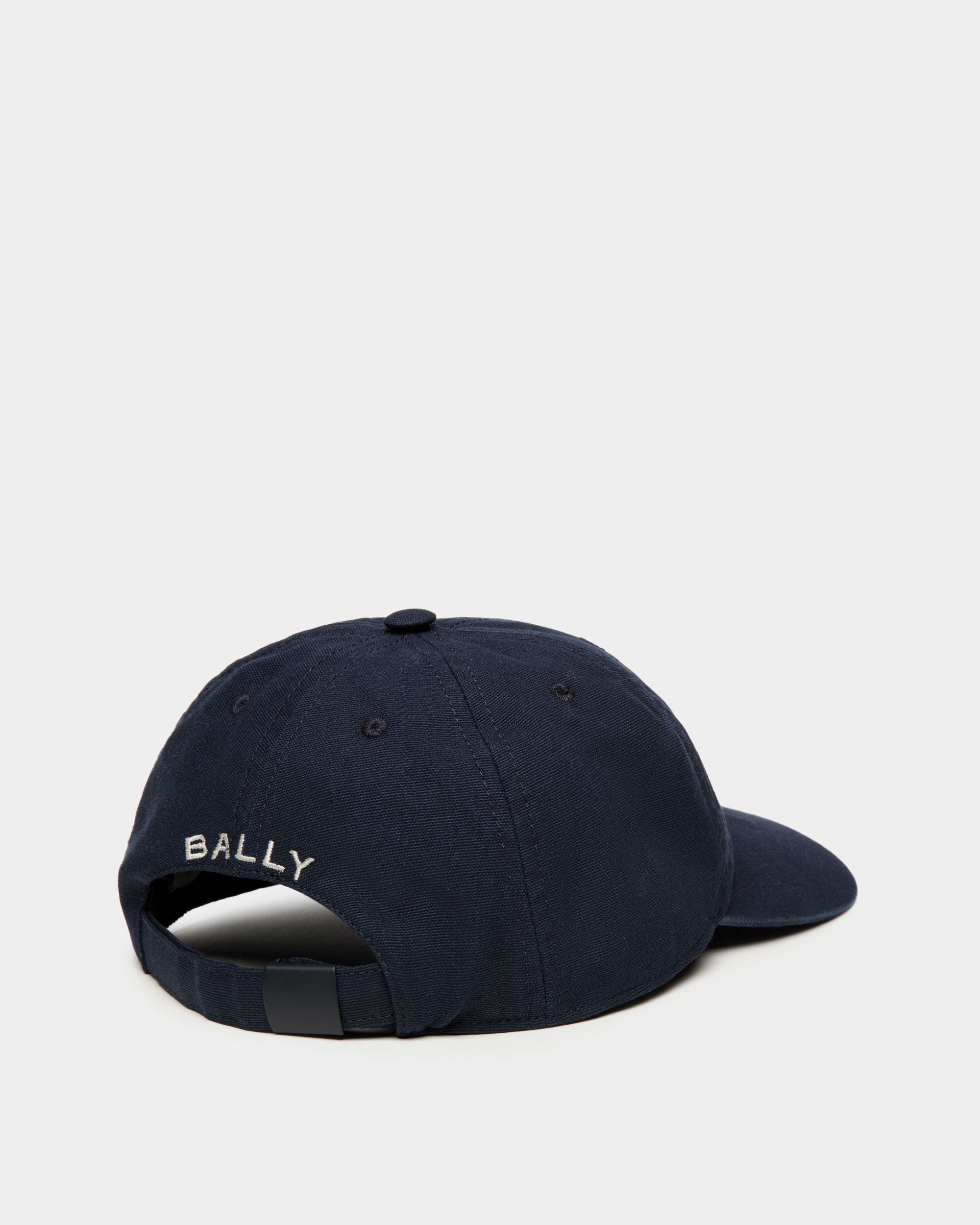 Bally Global - Baseball Hat With a Bally Crest Logo In Navy Blue Cotton - Bleu