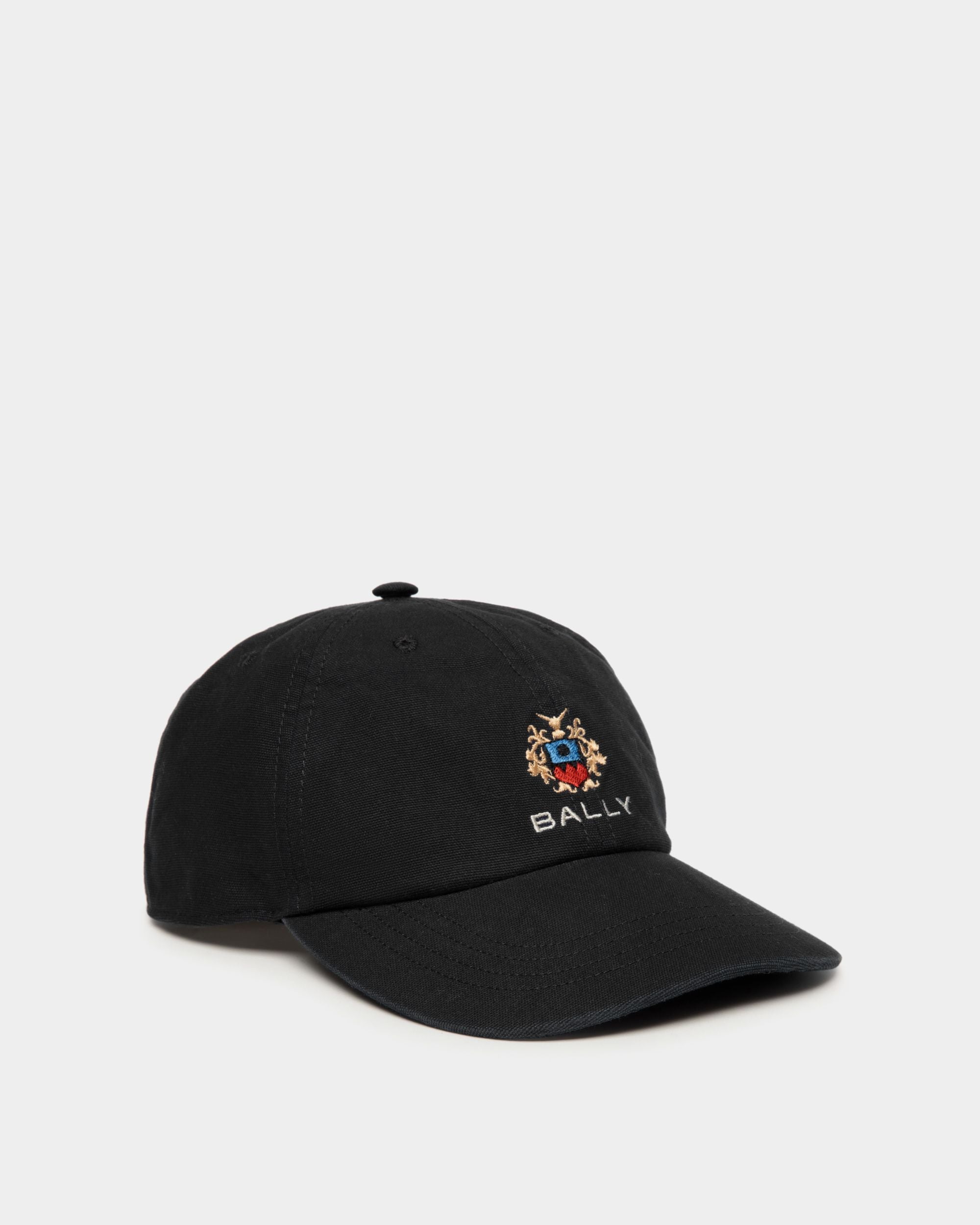 Bally Global - Baseball Hat With a Bally Crest Logo in Black Cotton - Black