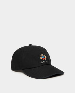 Gorra De Algodón Negro Con Escudo Bally Crest Con Logo