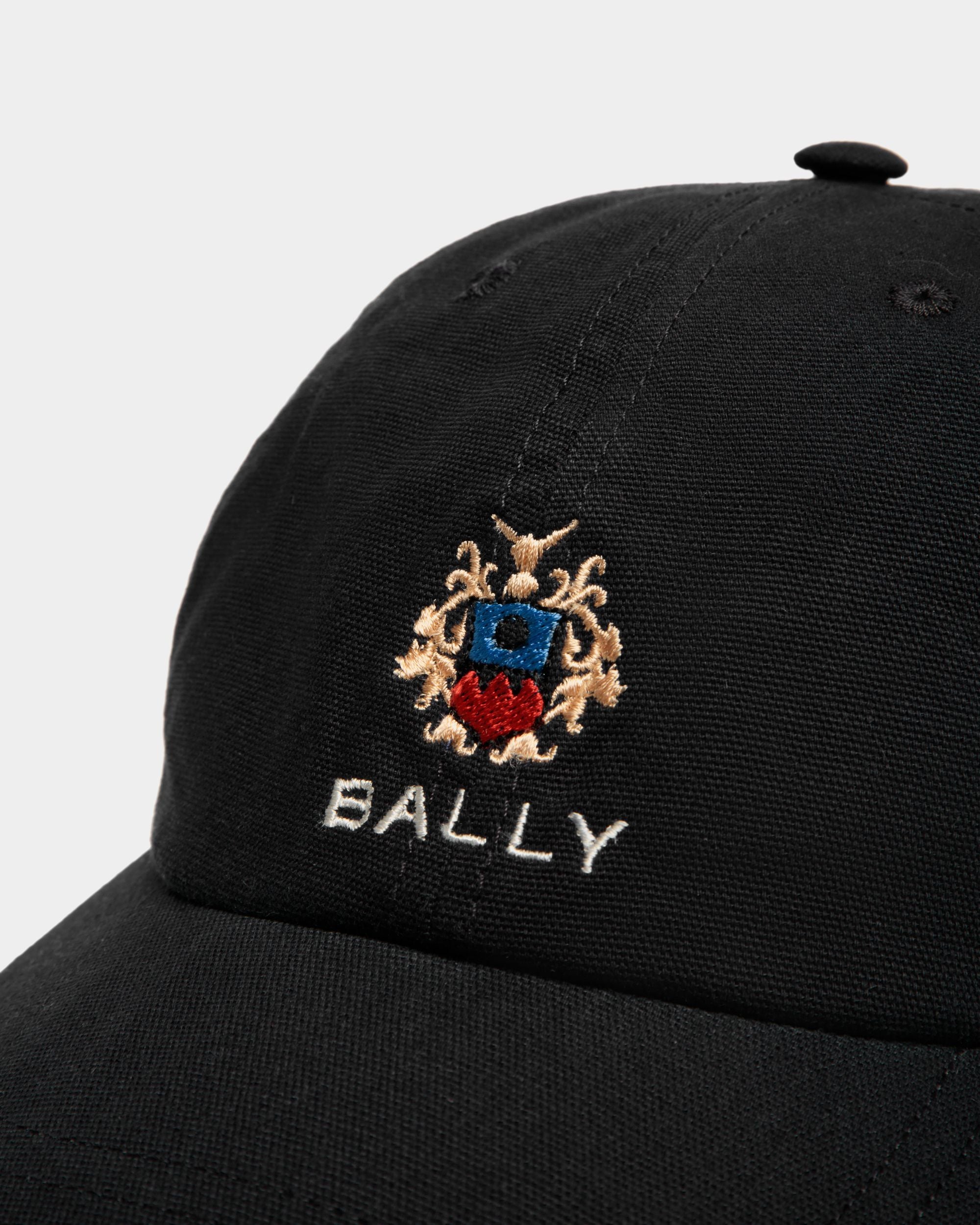 Bally Global - Gorra De Algodón Negro Con Escudo Bally Crest Con Logo - Negro