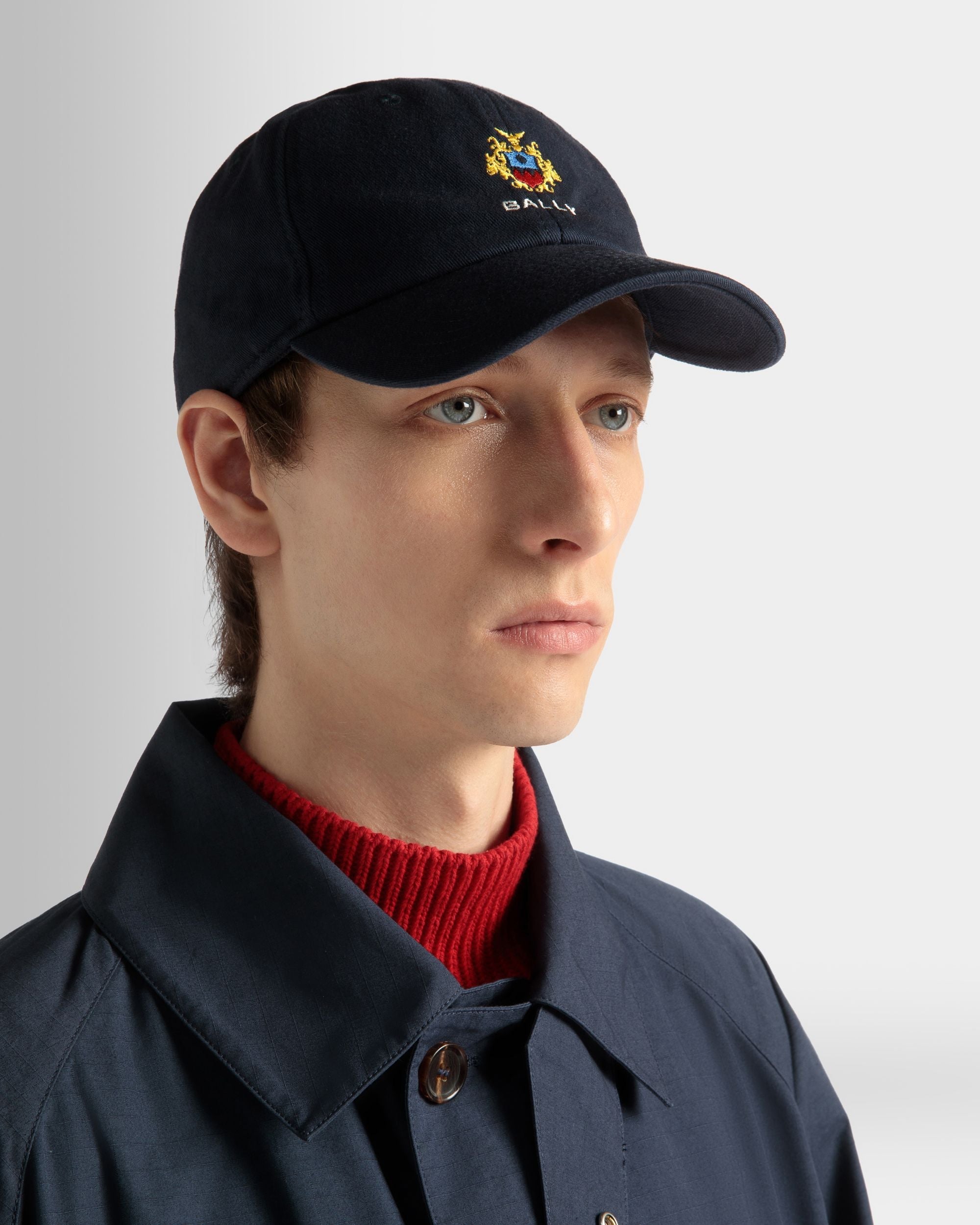 Bally Global - Baseball Hat in Navy Blue Cotton - Blue