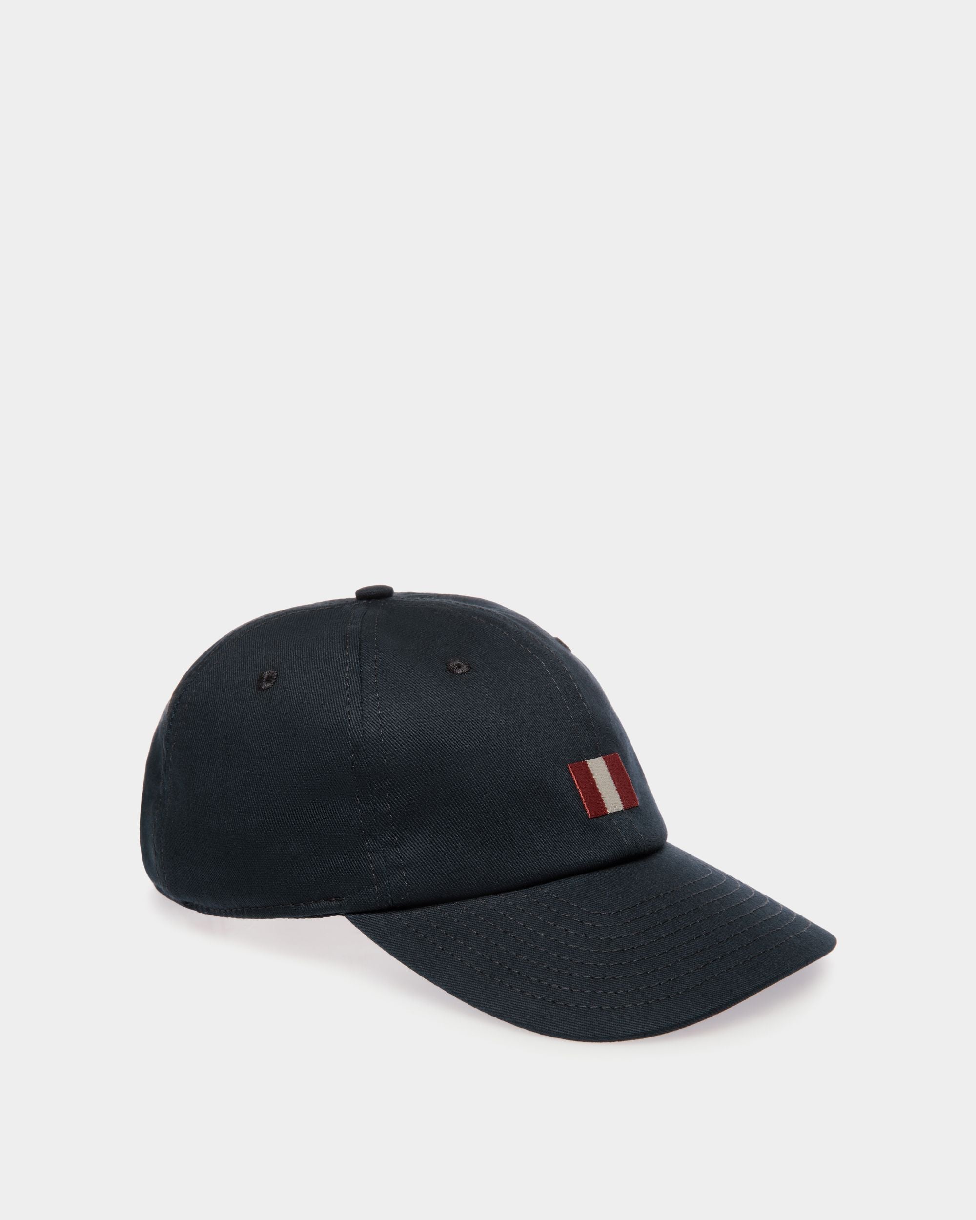 Bally Global - Baseball Hat With a Bally Flag in Navy Blue Cotton - Blue