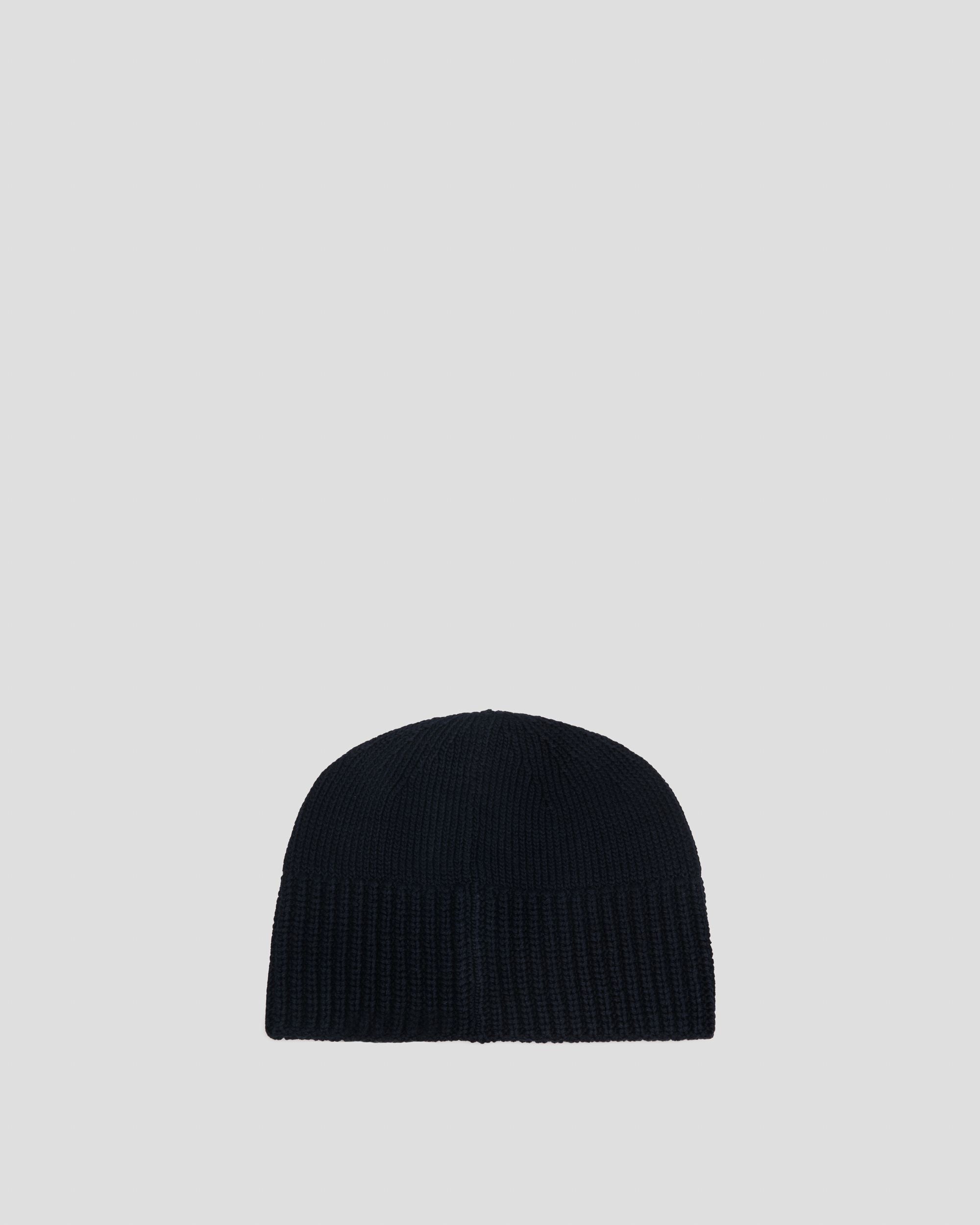 Bally Global - Beanie With Bally Crest in Navy Blue Cotton - Bleu
