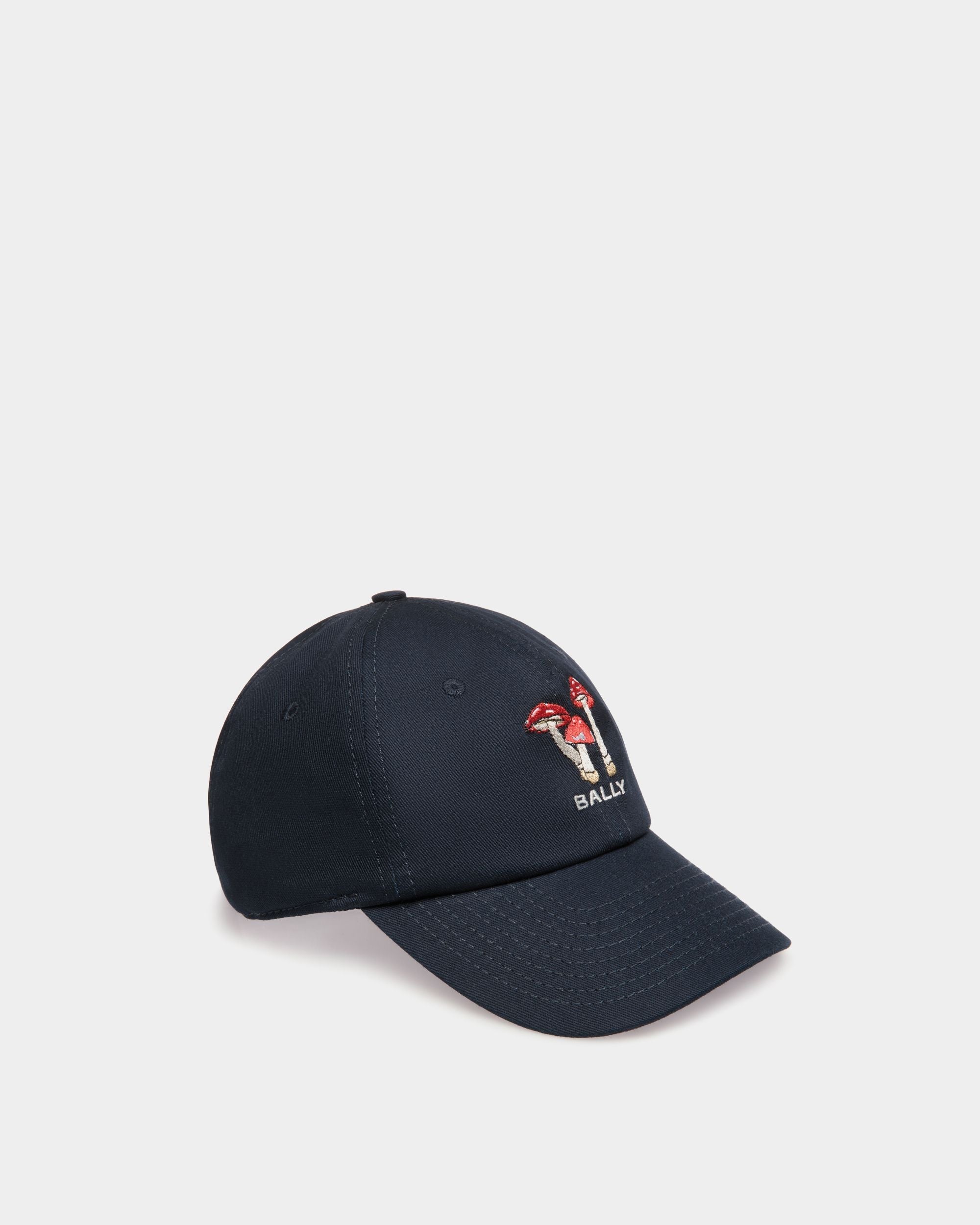 Bally Global - Baseball Hat With Enchanting Mushrooms in Navy Blue Cotton - Blue