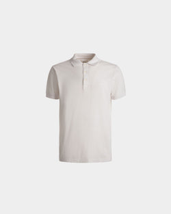Short Sleeve Polo In White Cotton