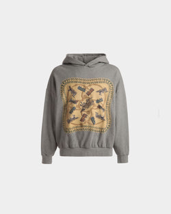 Sudadera Con Capucha Y Estampado Train De Algodón En Gris Jaspeado