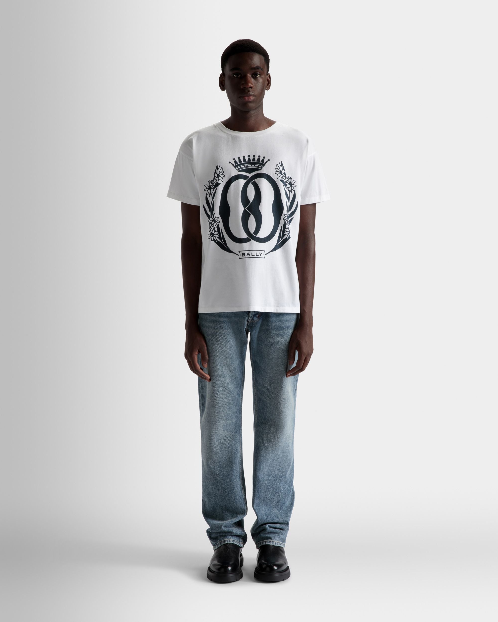 Bally Global - T-shirt avec adhésif En coton blanc - Blanc