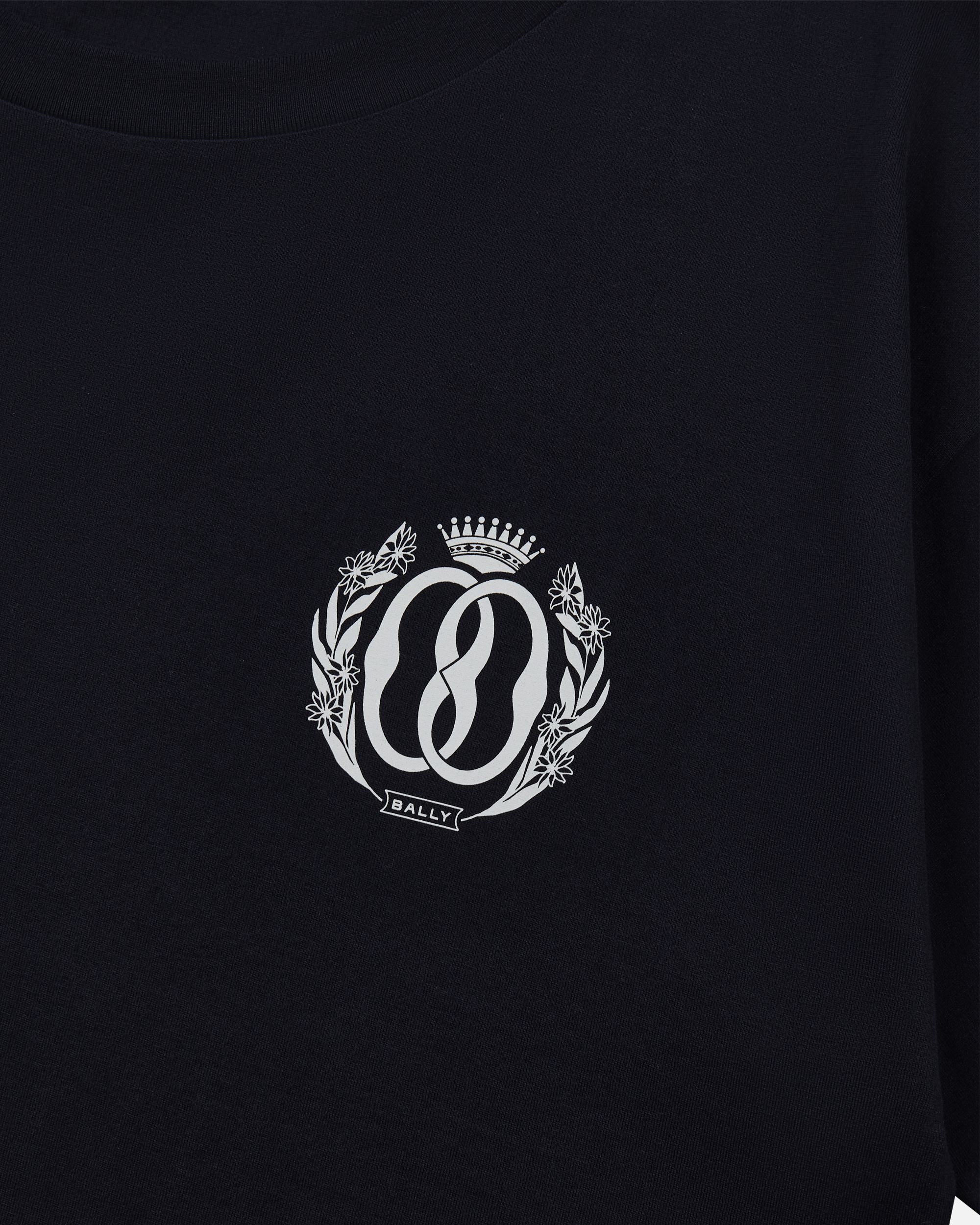 Bally Global - T-Shirt In Navy Blue Cotton - Blue
