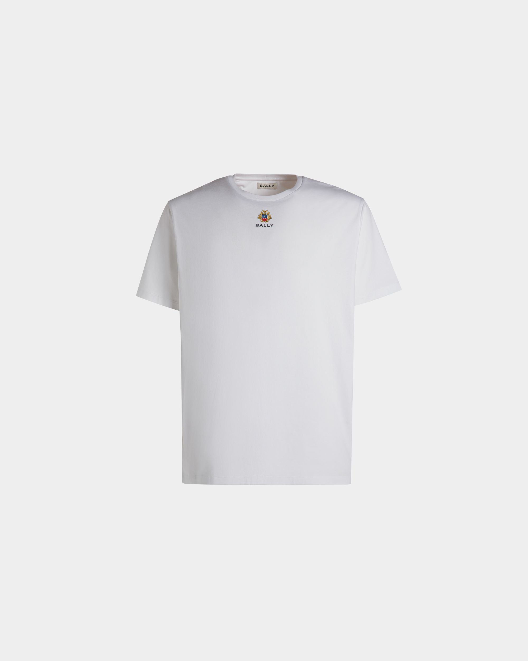 Bally Global - T-Shirt Avec Un Logo Bally Crest En Coton Blanc - Blanc