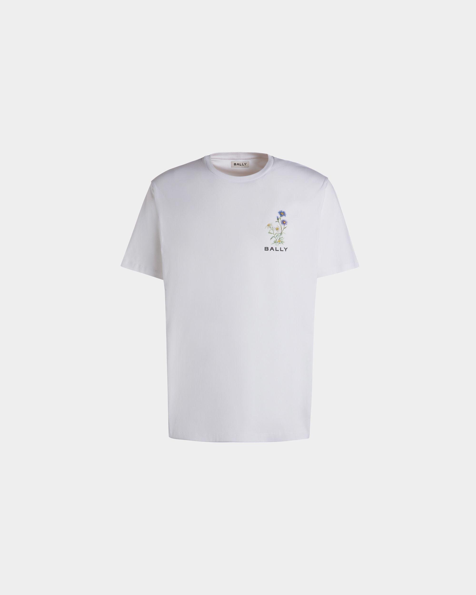 Bally Global - T-Shirt Avec Imprimé Mountain Flower En Coton Blanc - Blanc