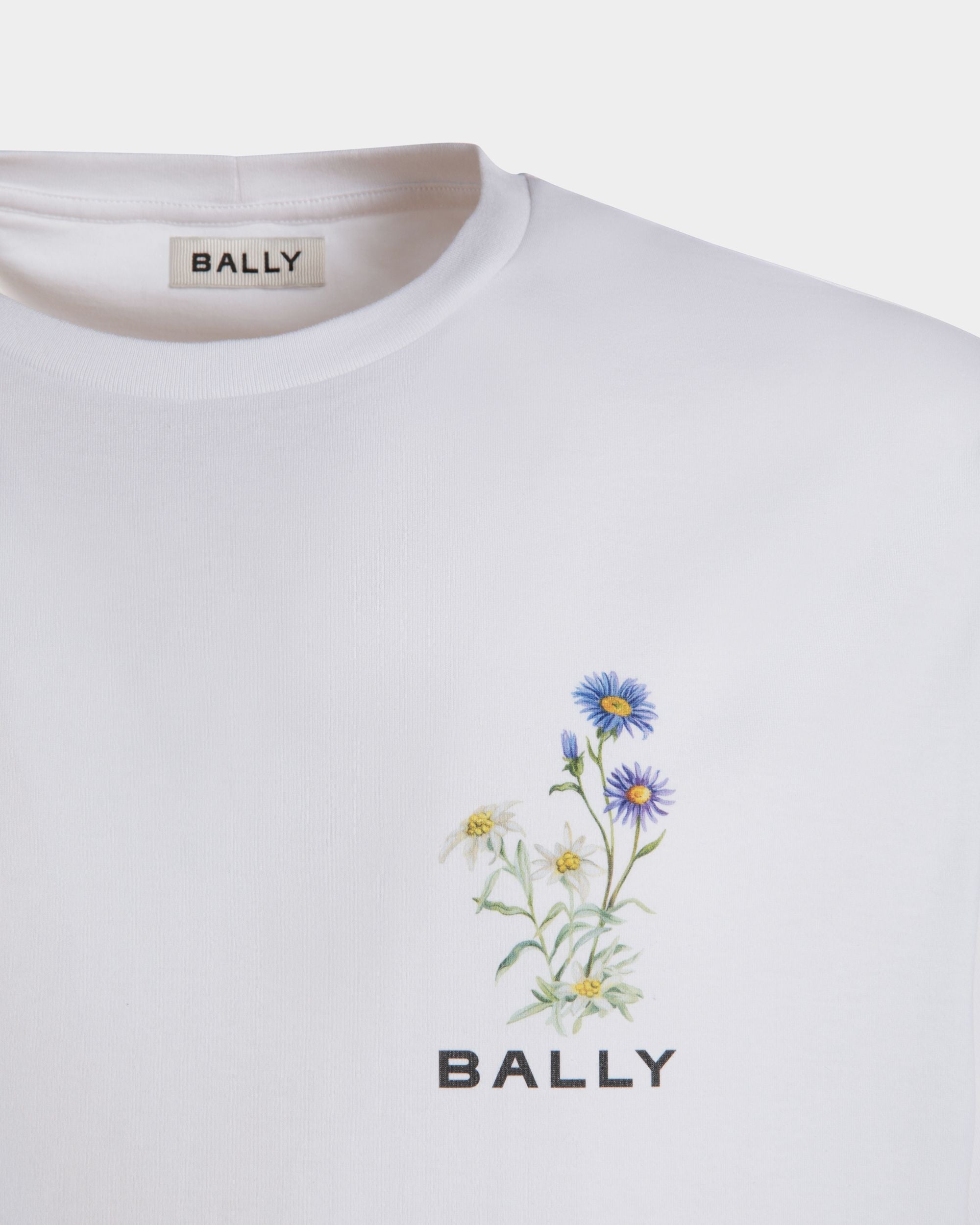 Bally Global - T-Shirt Avec Imprimé Mountain Flower En Coton Blanc - Blanc