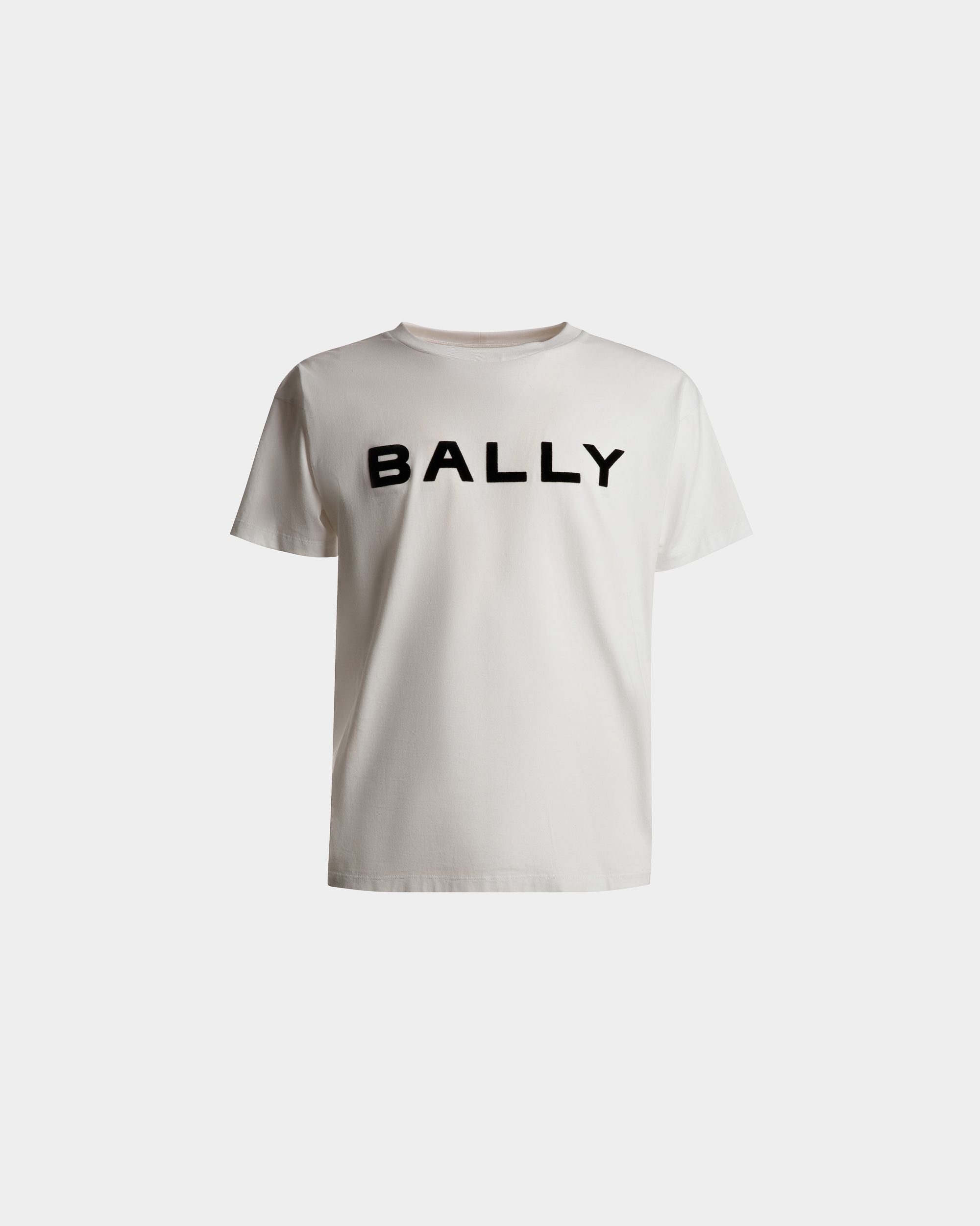 Bally Global - T-shirt in White Cotton with a Logo - Blanc