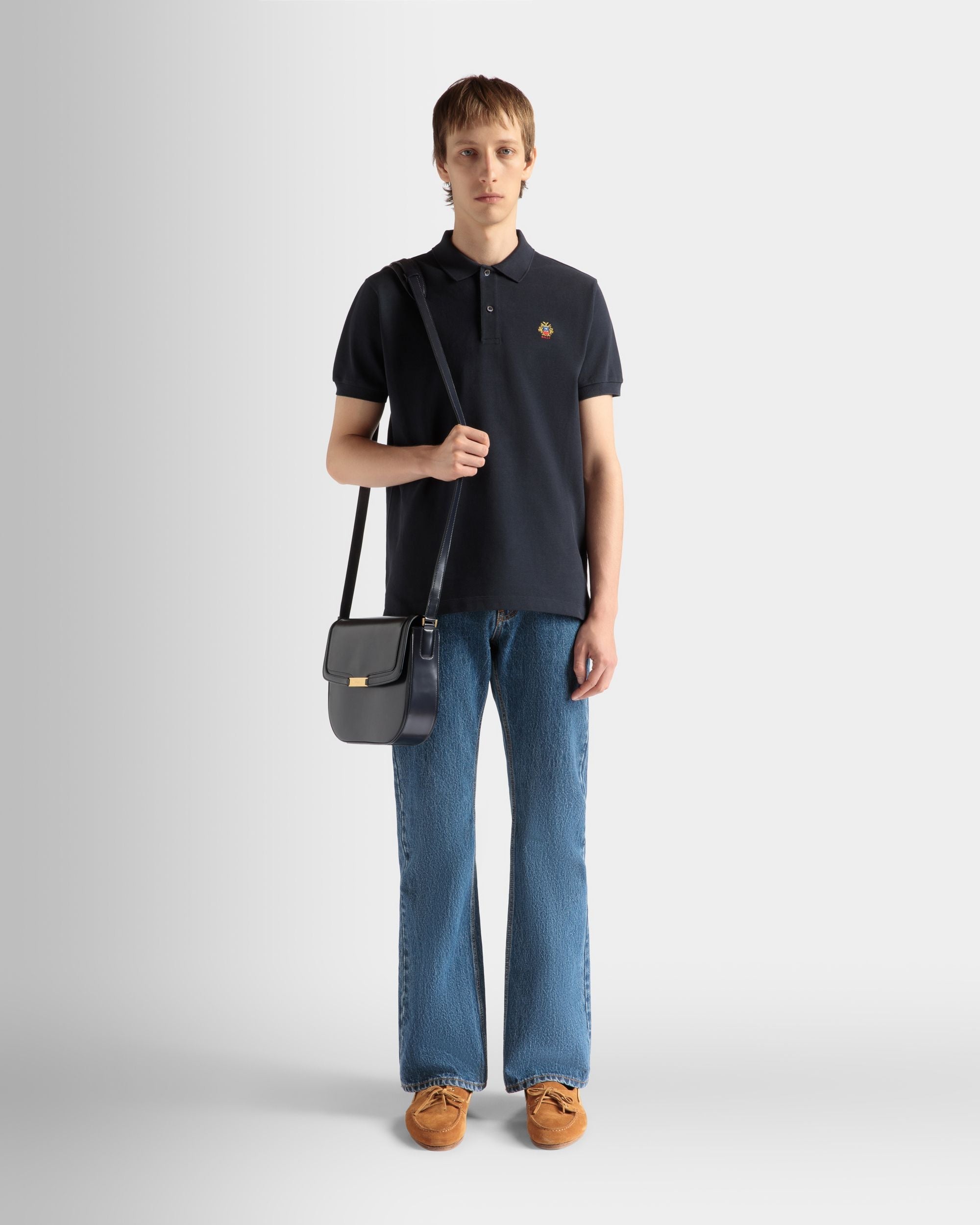Bally Global - Polo Shirt in Navy Blue Cotton - Bleu