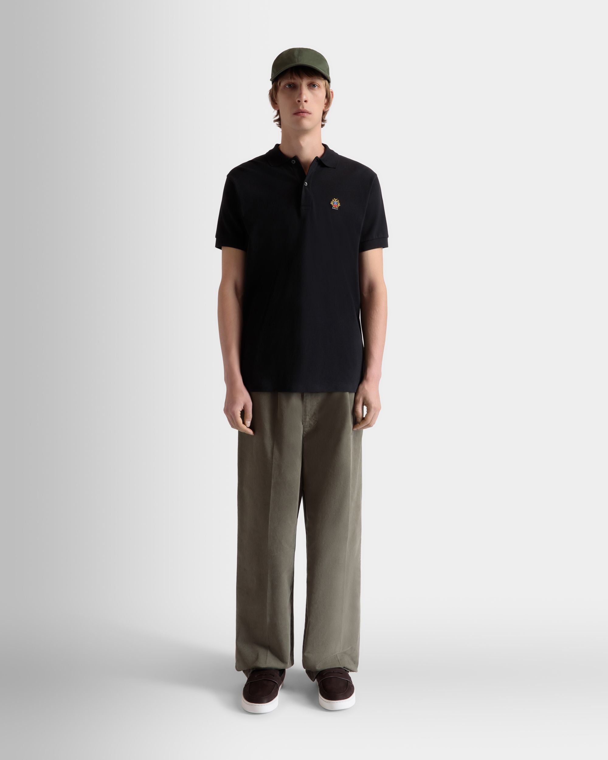Bally Global - Polo Avec Logo Bally Crest En Coton Noir - Noir