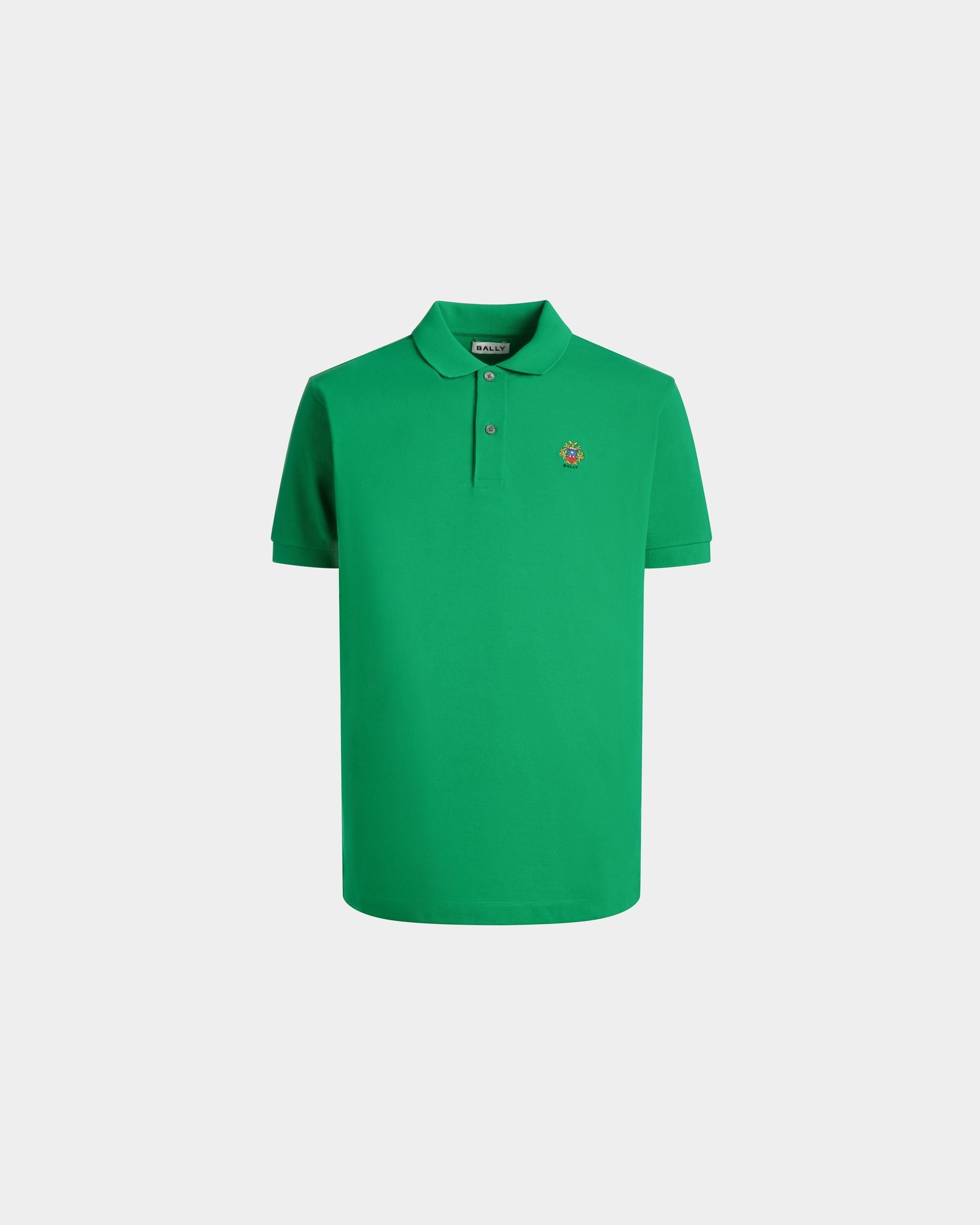 Bally Global - Polo Shirt in Emerald Green Cotton with a Bally Crest - Green