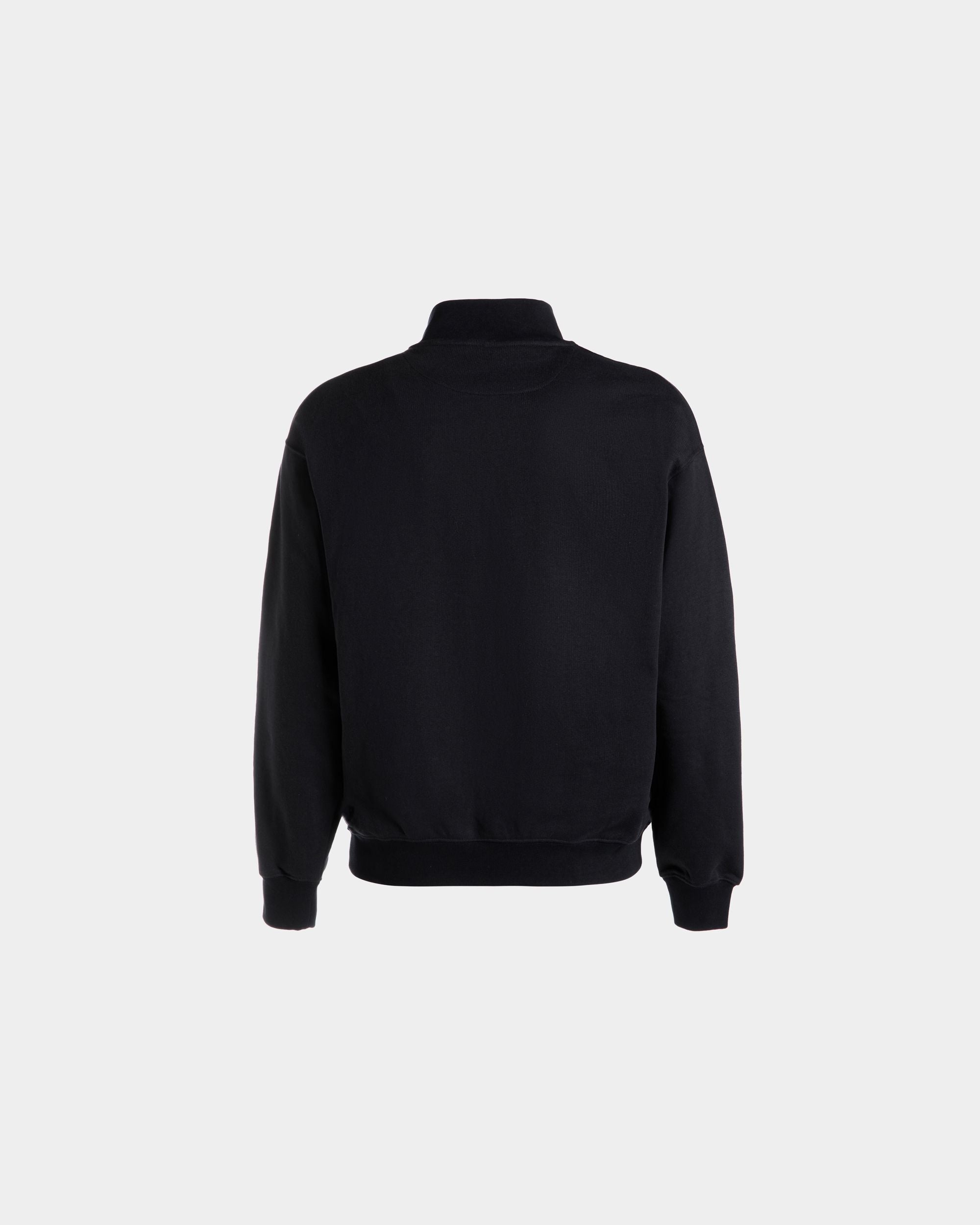 Bally Global - Sweat-Shirt À Col Camionneur Avec Logo Bally Crest En Coton Navy Blue - Bleu