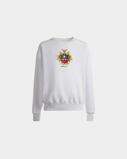 Camiseta De Algodón Blanco Con Bally Crest
