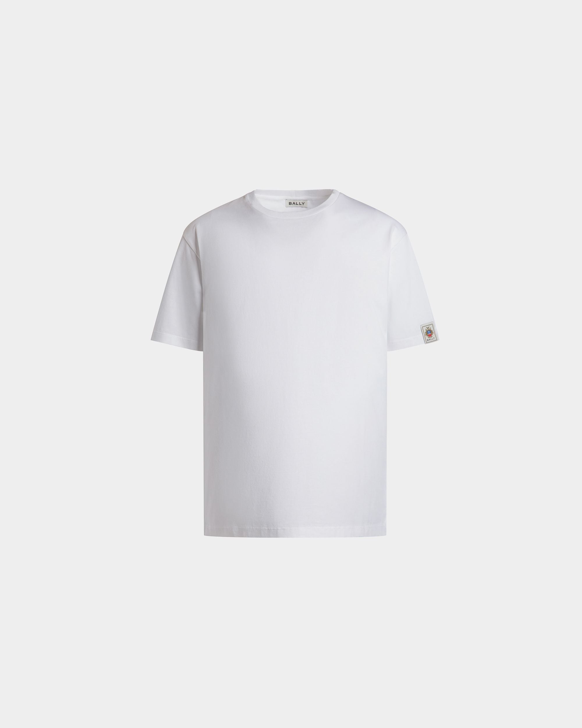 Bally Global - T-Shirt With a Bally Crest in White Cotton - Blanco