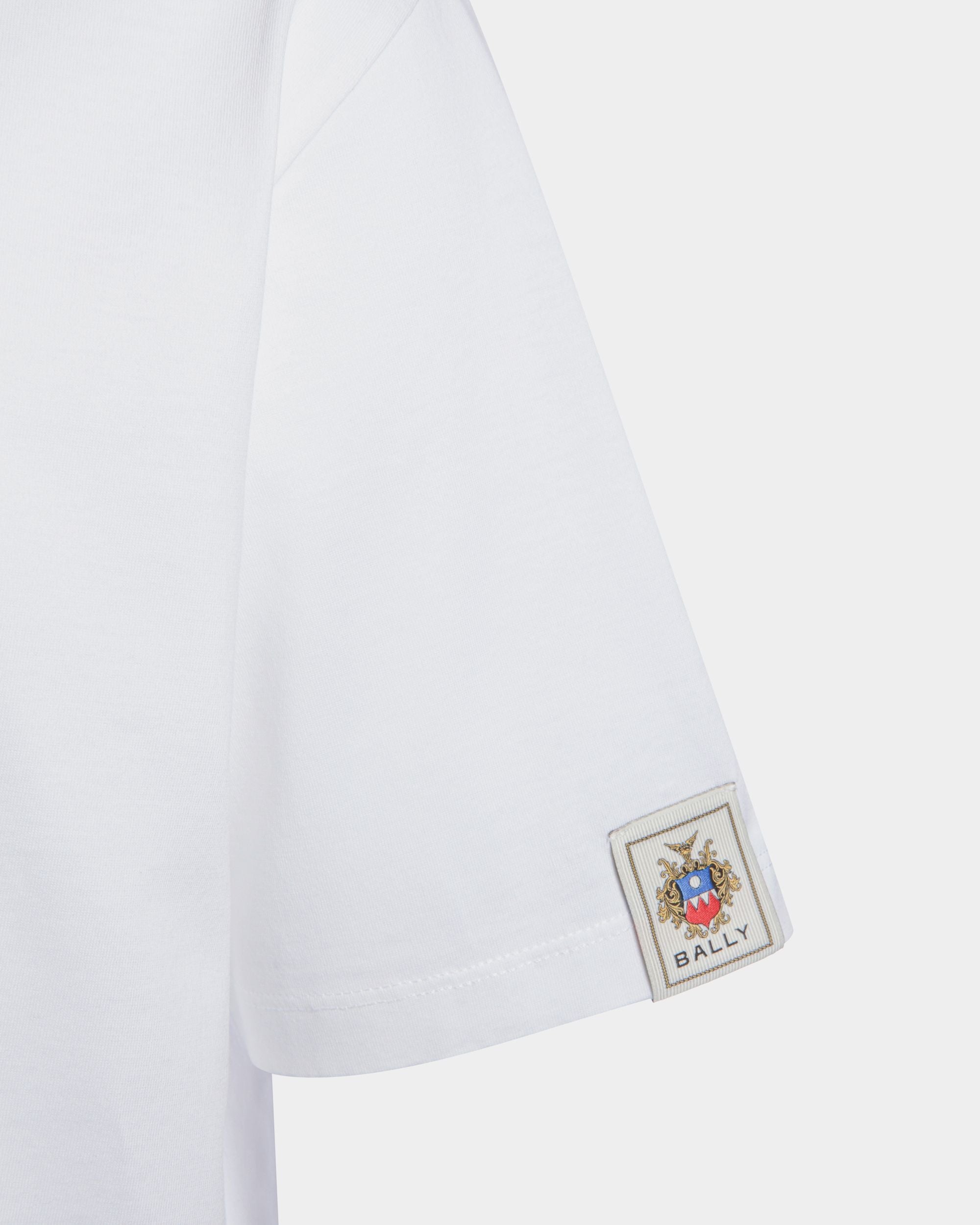 Bally Global - T-Shirt With a Bally Crest in White Cotton - Blanco