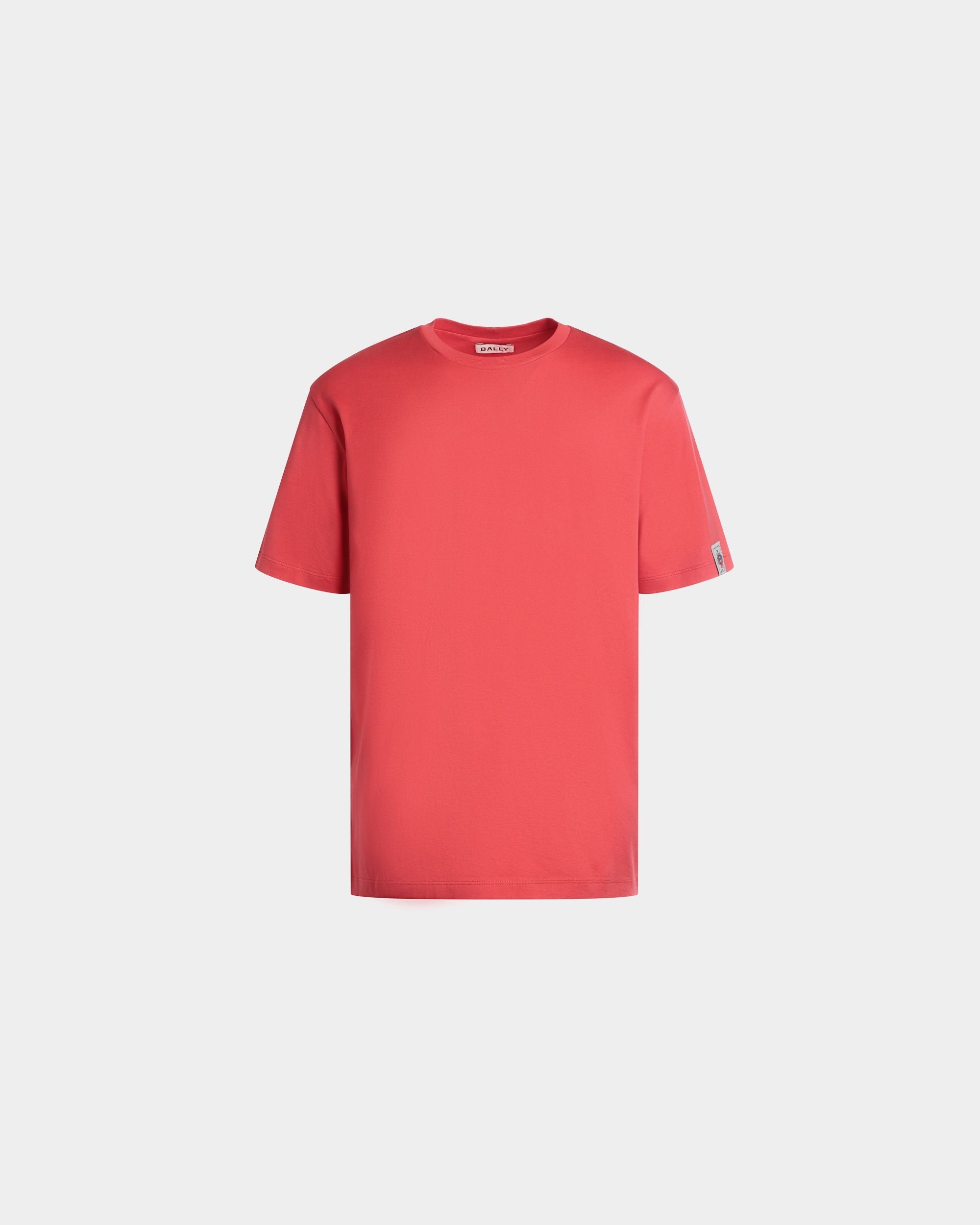 Bally Global - T-Shirt With a Bally Crest in Red Cotton - Red