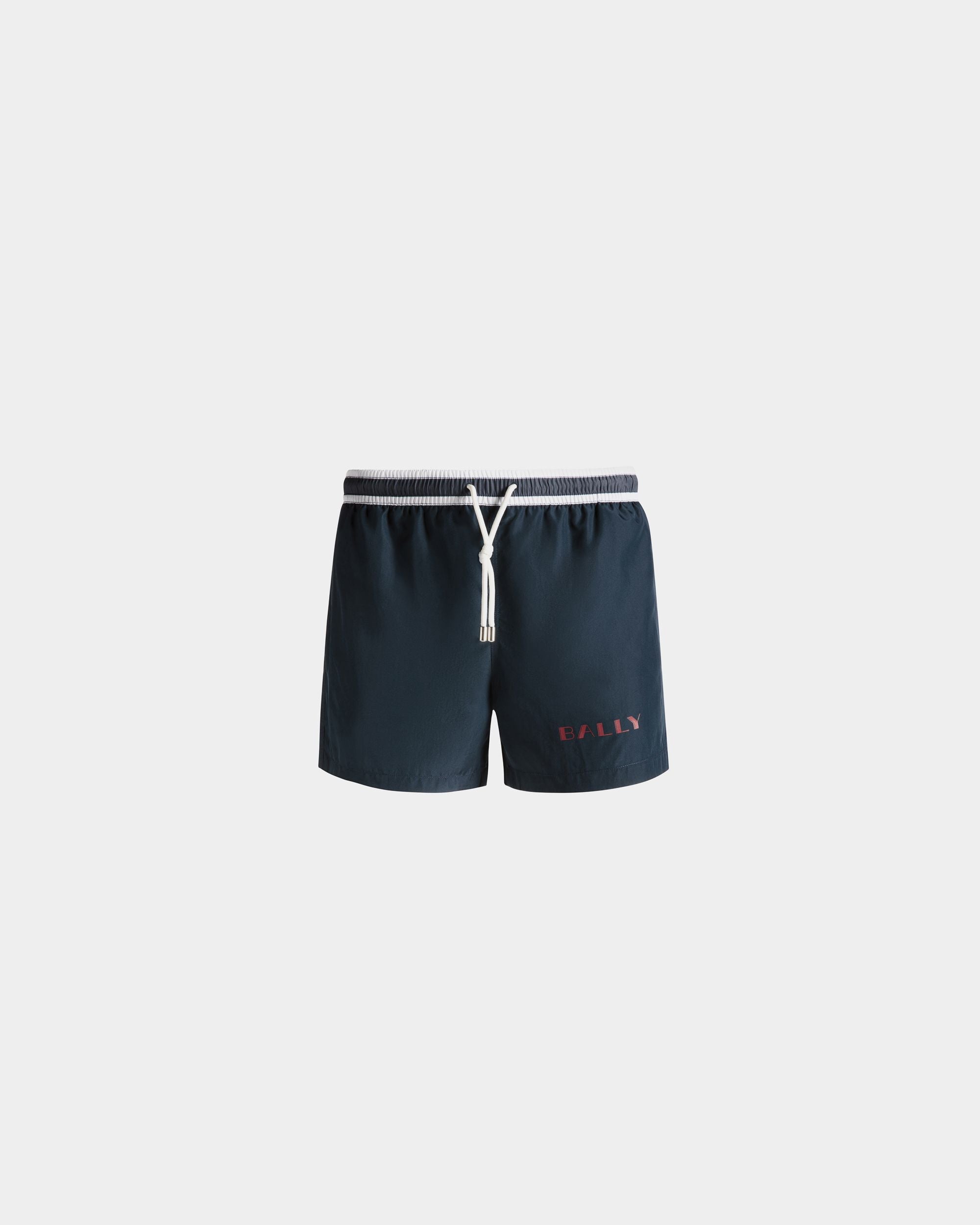 Bally Global - Summer Capsule Swimwear In Navy Blue Technical Popeline - Blue