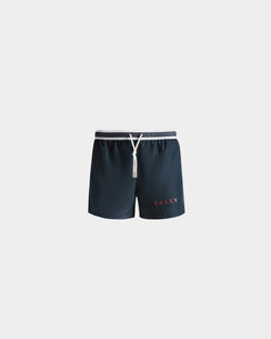 Summer Capsule Swimwear In Navy Blue Technical Popeline