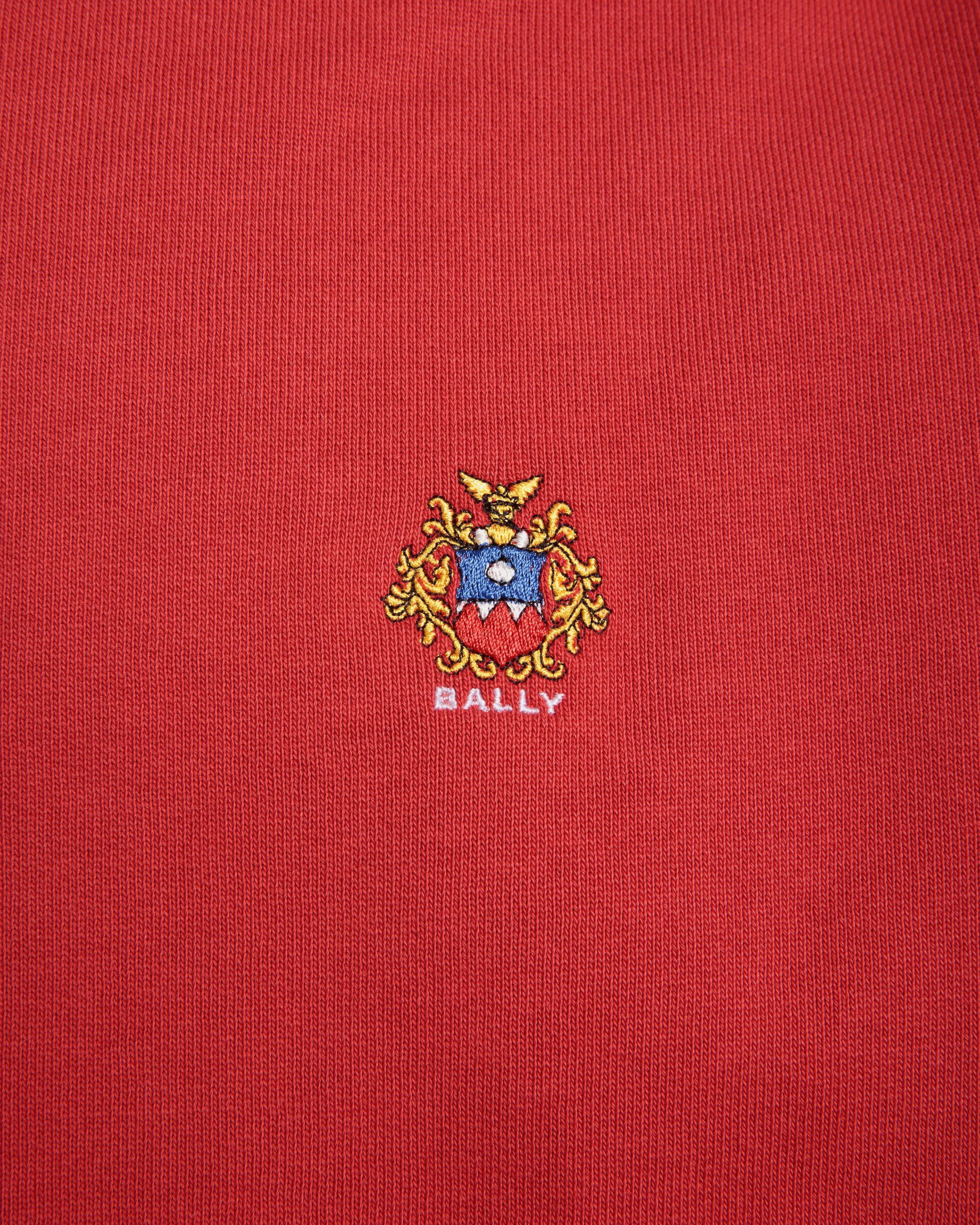 Bally Global - Sweat-Shirt À Capuche Avec Logo Bally Crest En Coton Rouge - Rouge