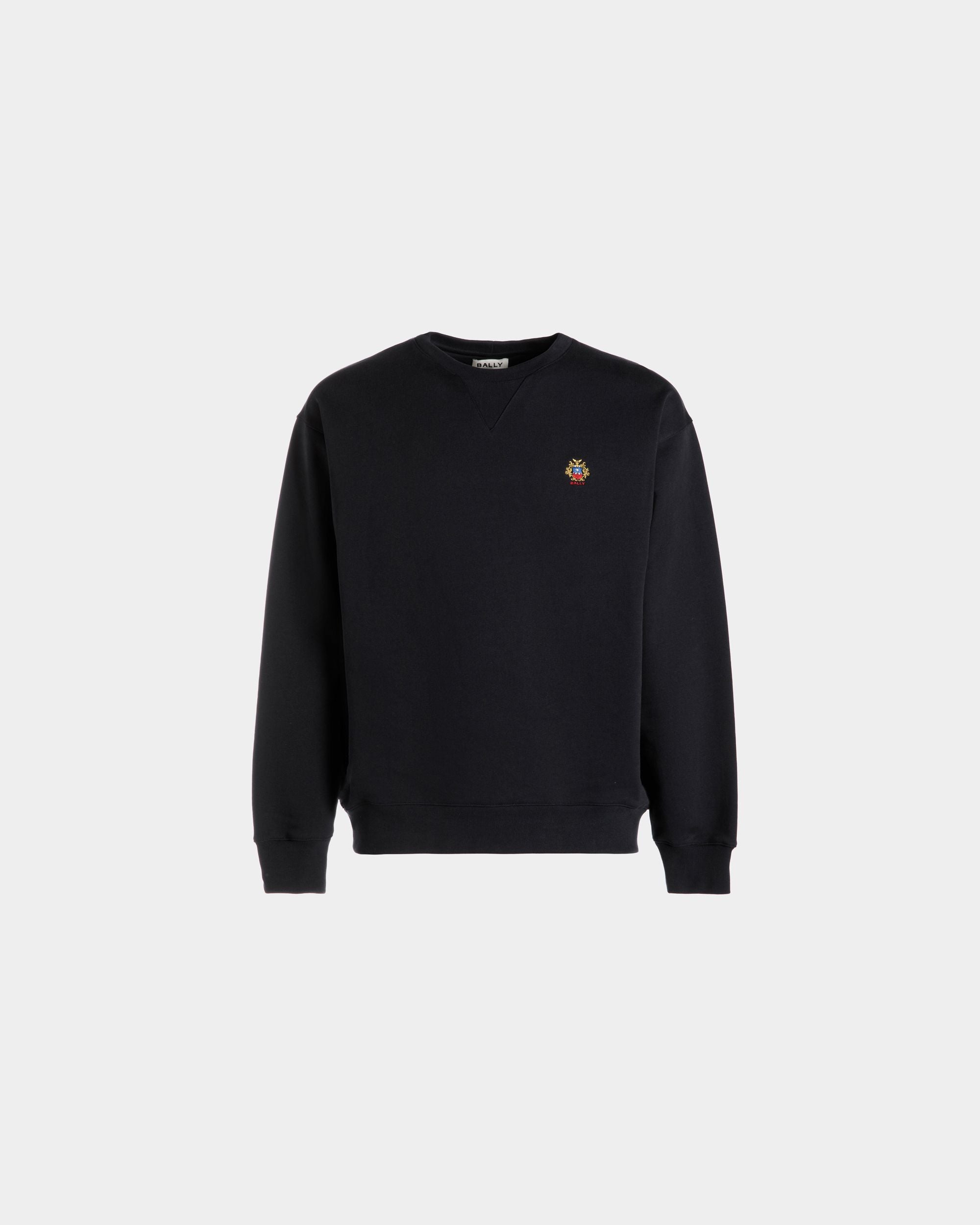 Bally Global - Sweat-Shirt Ras-Du-Cou Avec Logo Bally Crest En Coton Navy Blue - Bleu